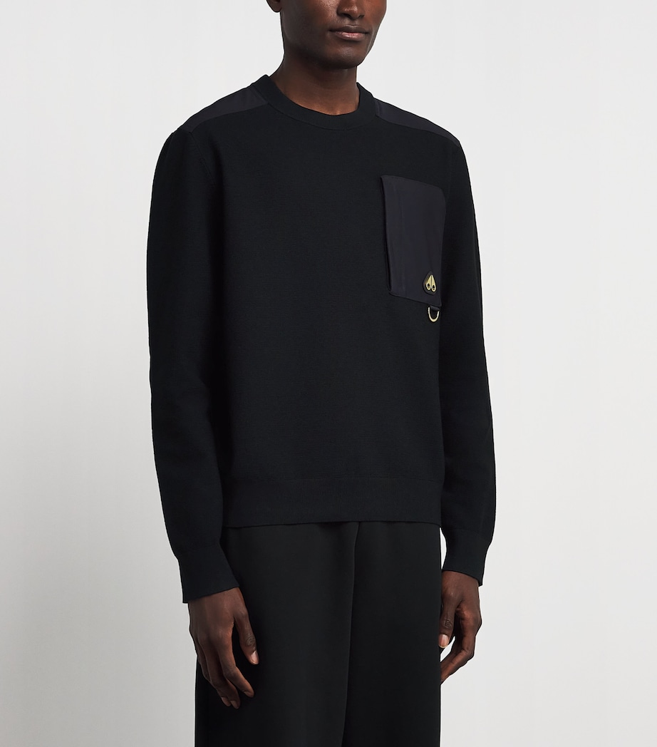 Moose Knuckles Mens Gold Series Elowan Sweater Black Image 4