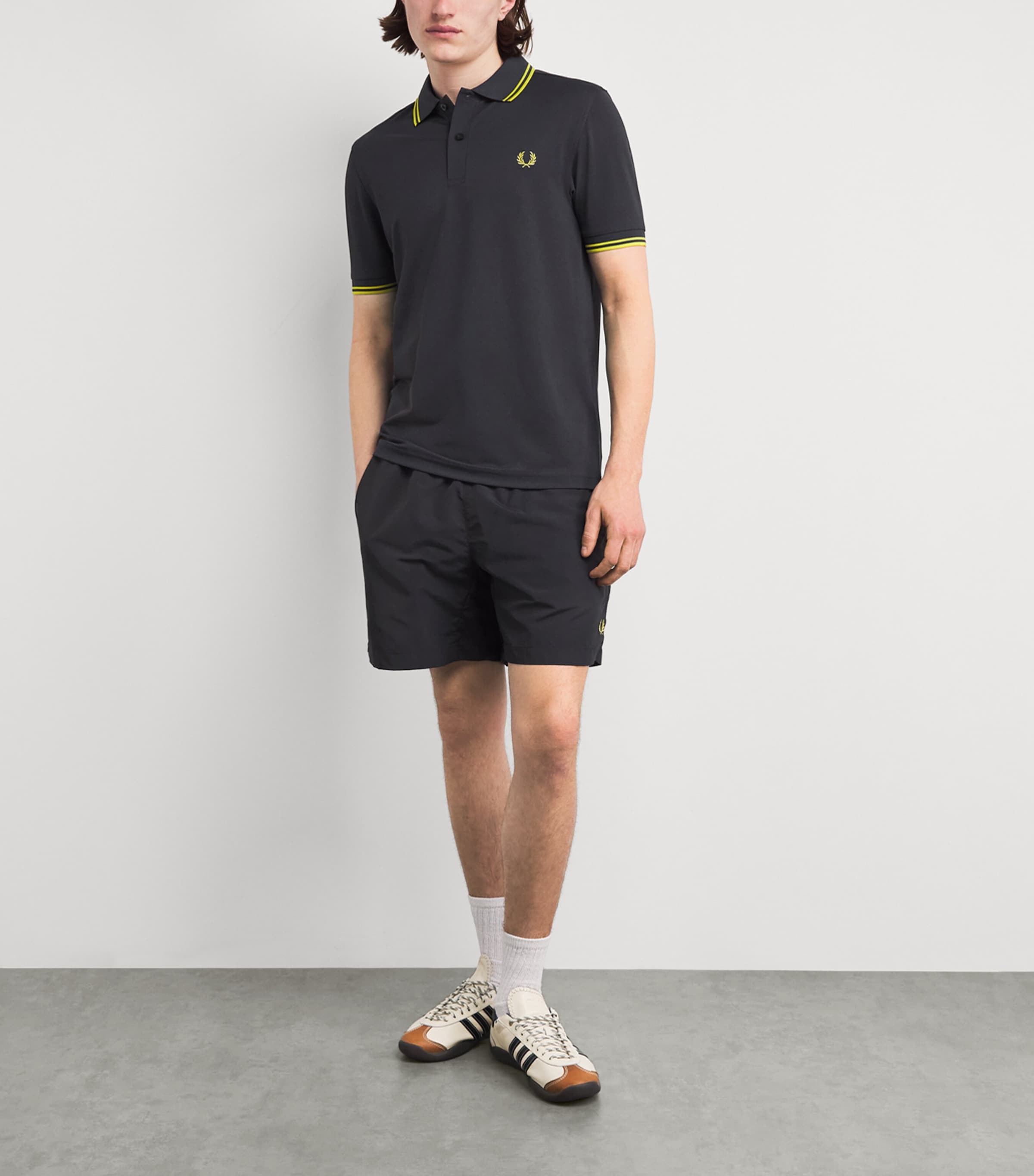 Fred Perry Mens Piqué Logo Tennis Polo Shirt Anchor Grey Image 2
