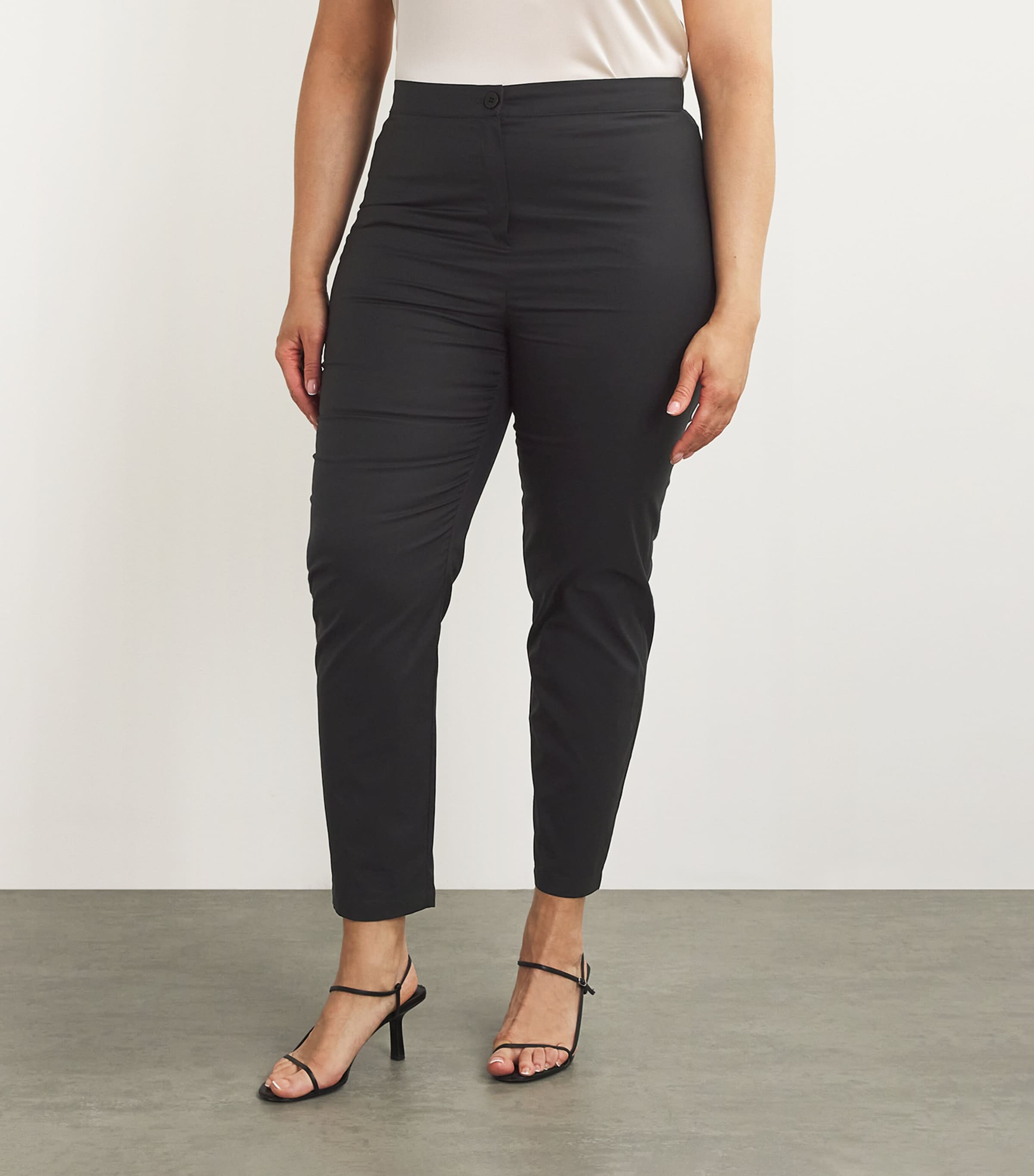 Cotton-Blend Tailored Trousers BLACK Image 3