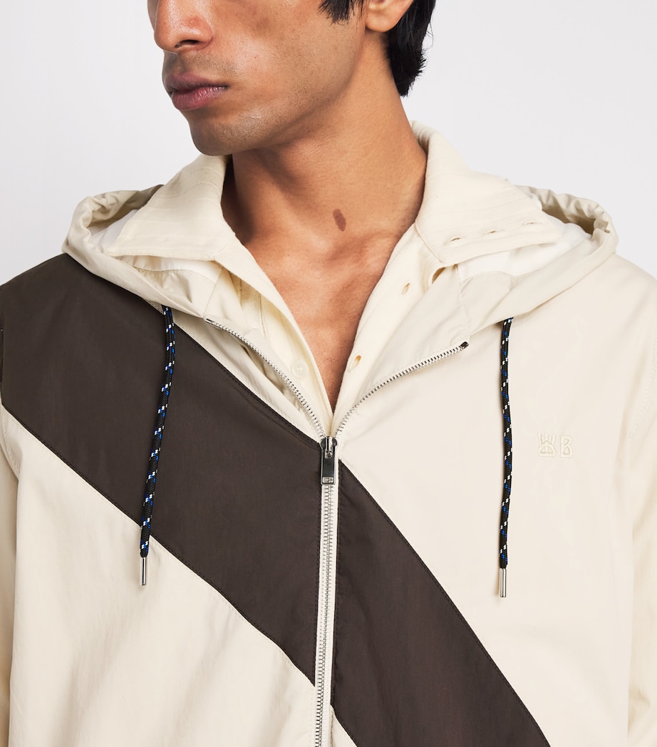 Wales Bonner Mens Kalpa Hooded Jacket Oyster / Dark Brown Image 3