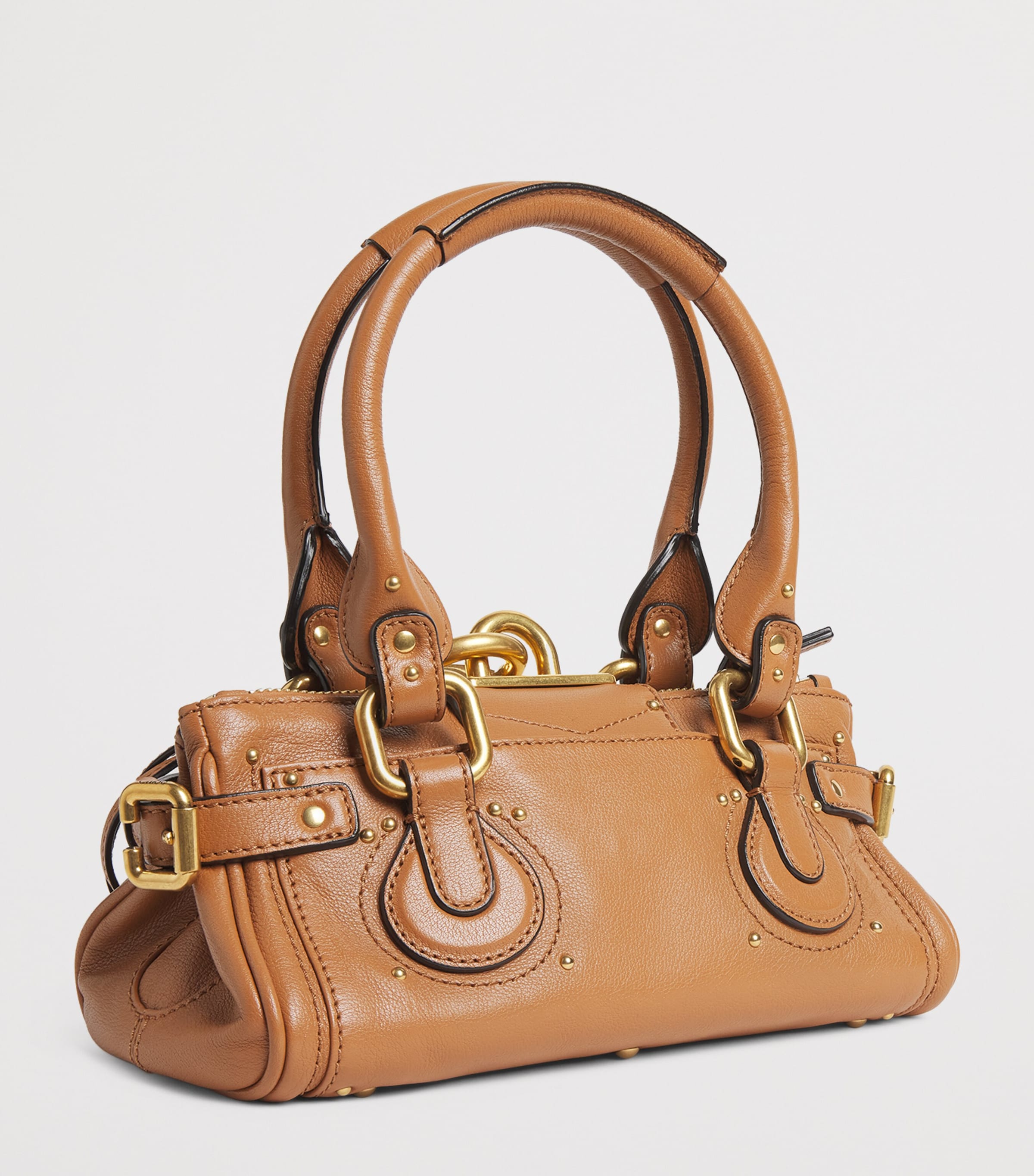 Small Leather Paddington Top-Handle Bag MUSTANG BROWN Image 3