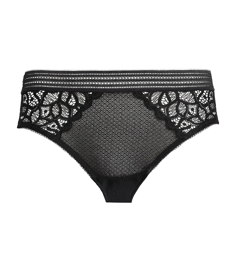 Lace-Trim Raffine Briefs BLACK (BLK) Image 1