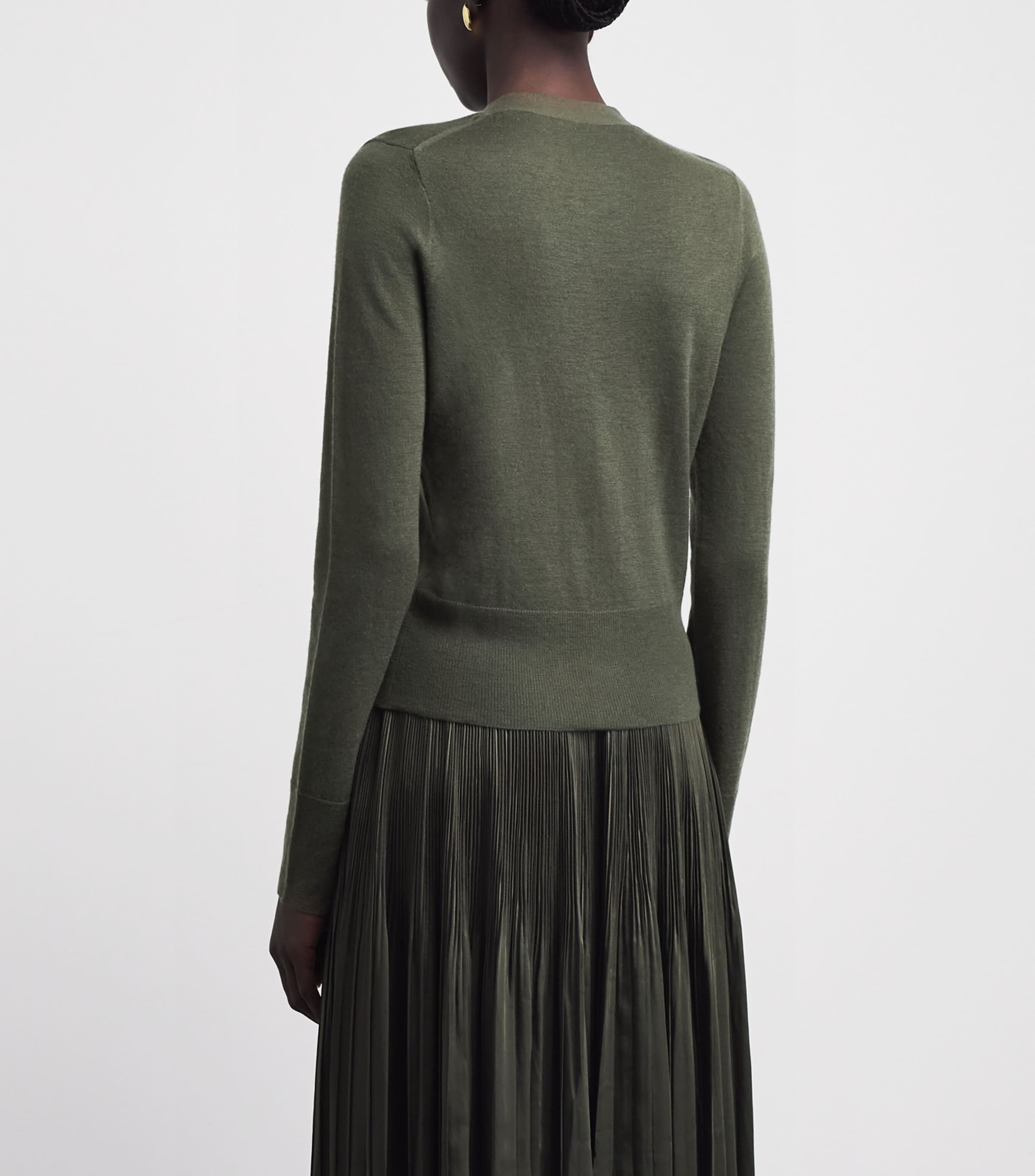 Joseph Womens Cashmere Cashair Cardigan Palm Leaf Image 5