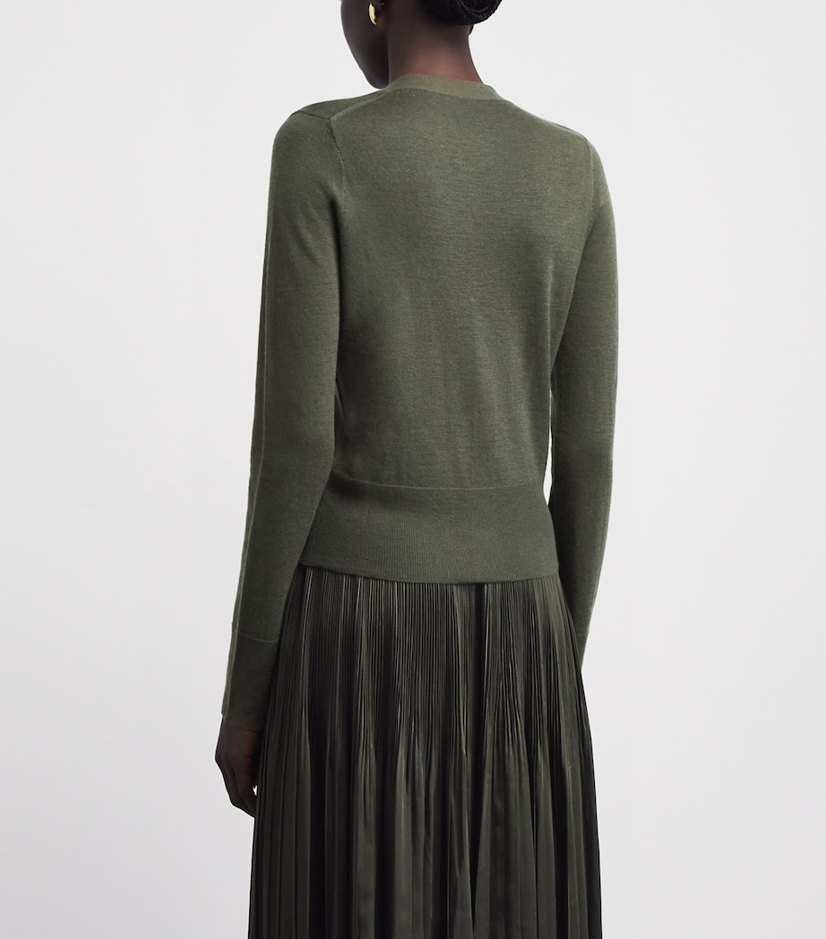 Joseph Womens Cashmere Cashair Cardigan Palm Leaf Image 5