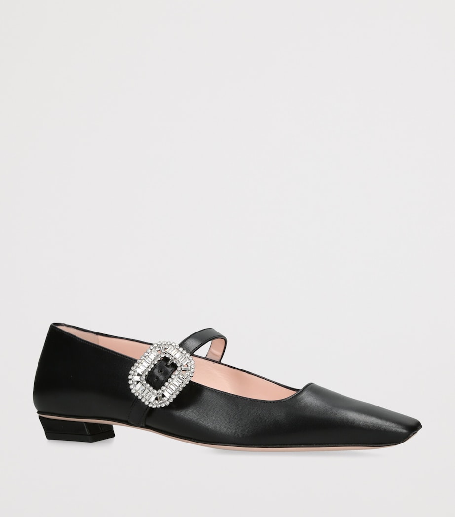 Leather Belle Vivier Mary Jane Flats BLACK Image 3