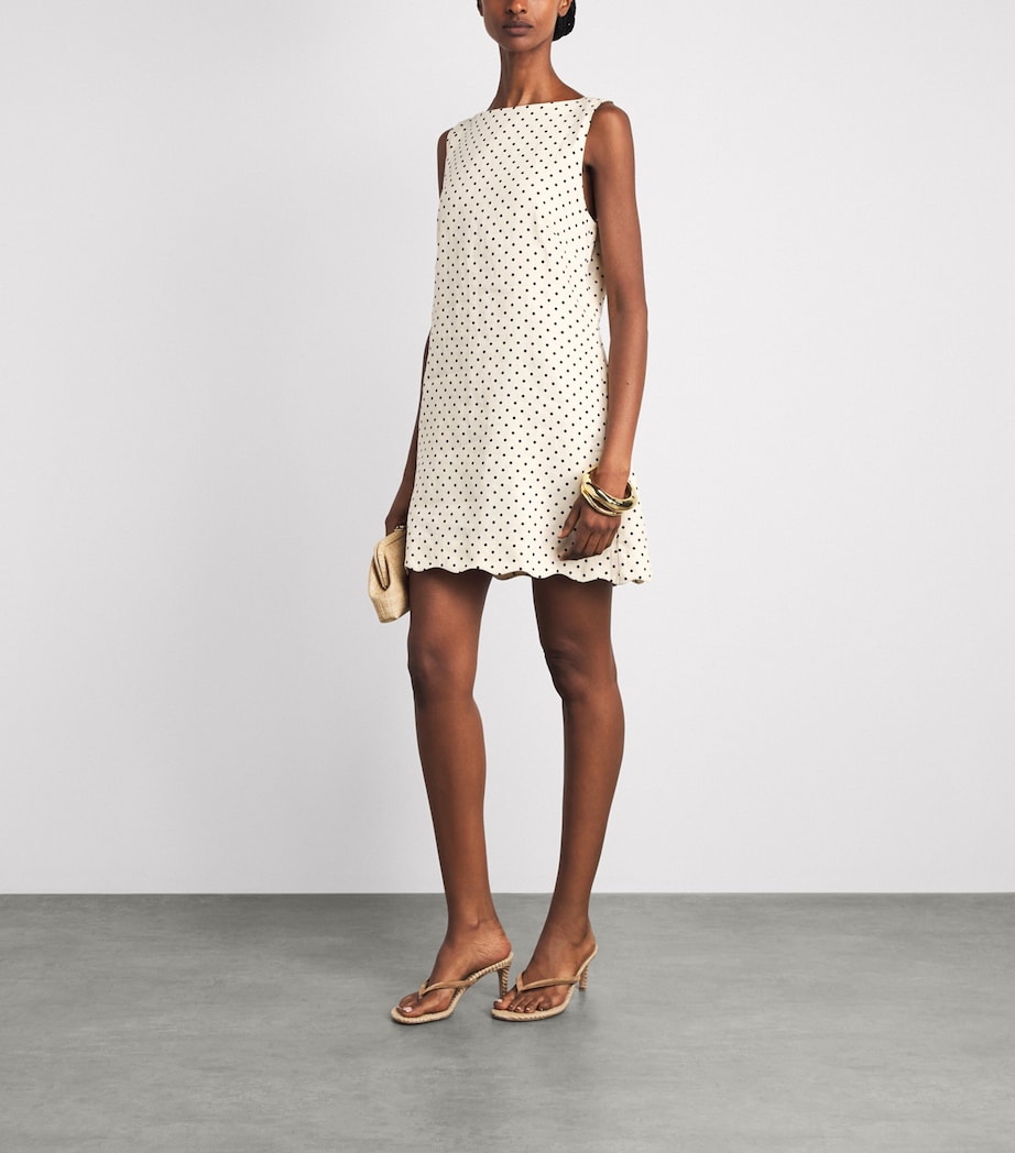 Faithfull The Brand Womens Linen Polka-Dot Iria Mini Dress Lola Plka Dt Crm/blk Image 2