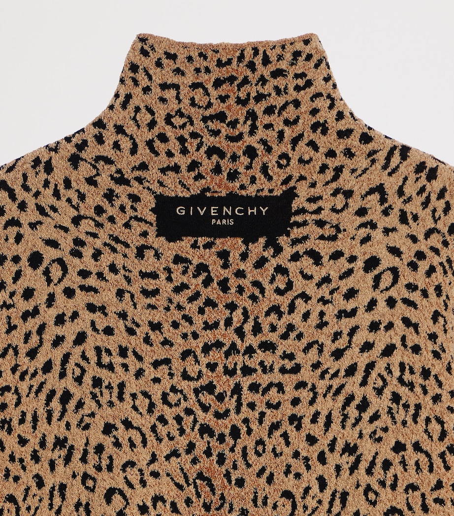 Givenchy Womens Bouclé Leopard High-Neck Top Image 7
