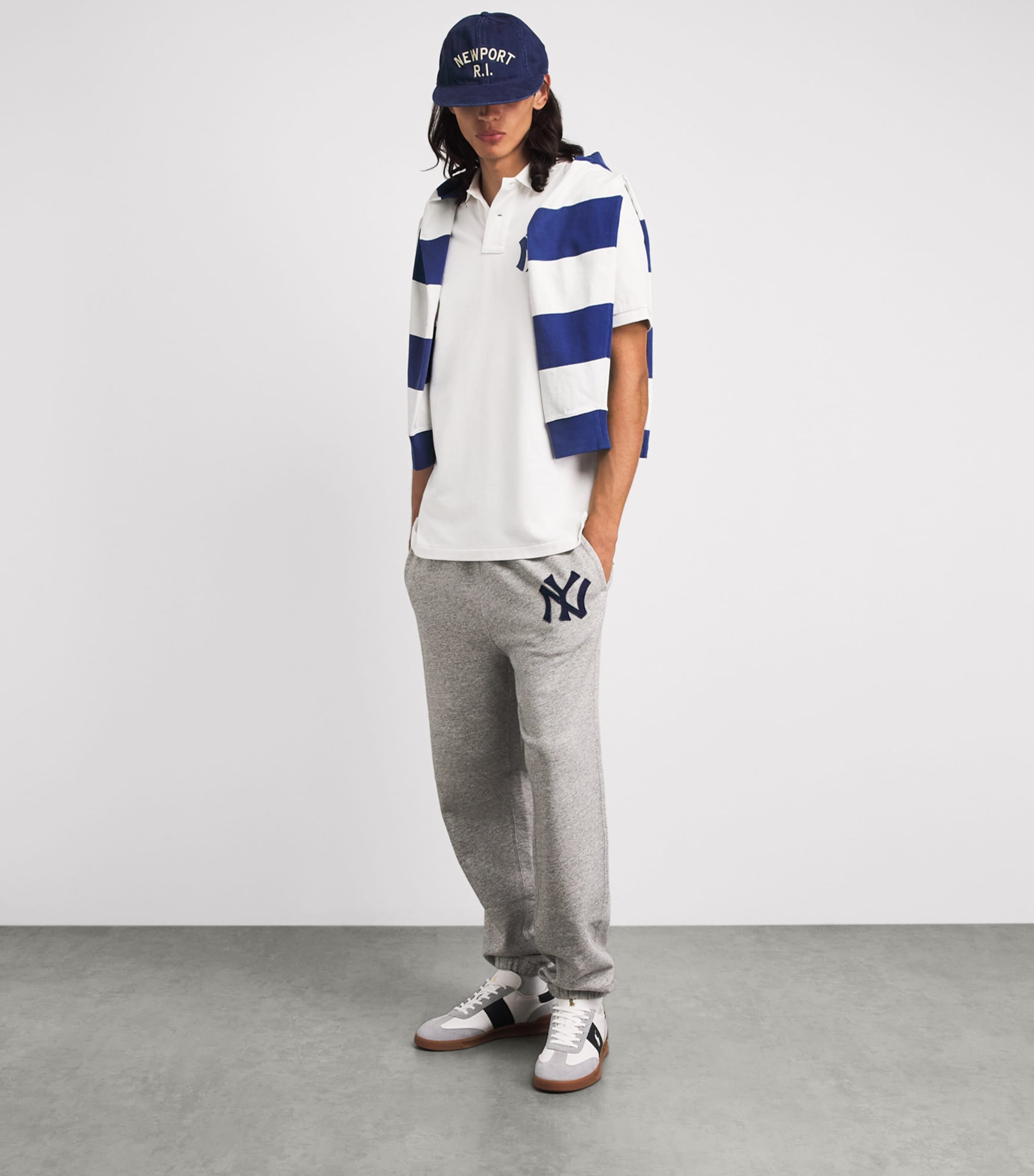 Polo Ralph Lauren Mens x Yankees Cotton Polo Shirt Deckwash White Image 2