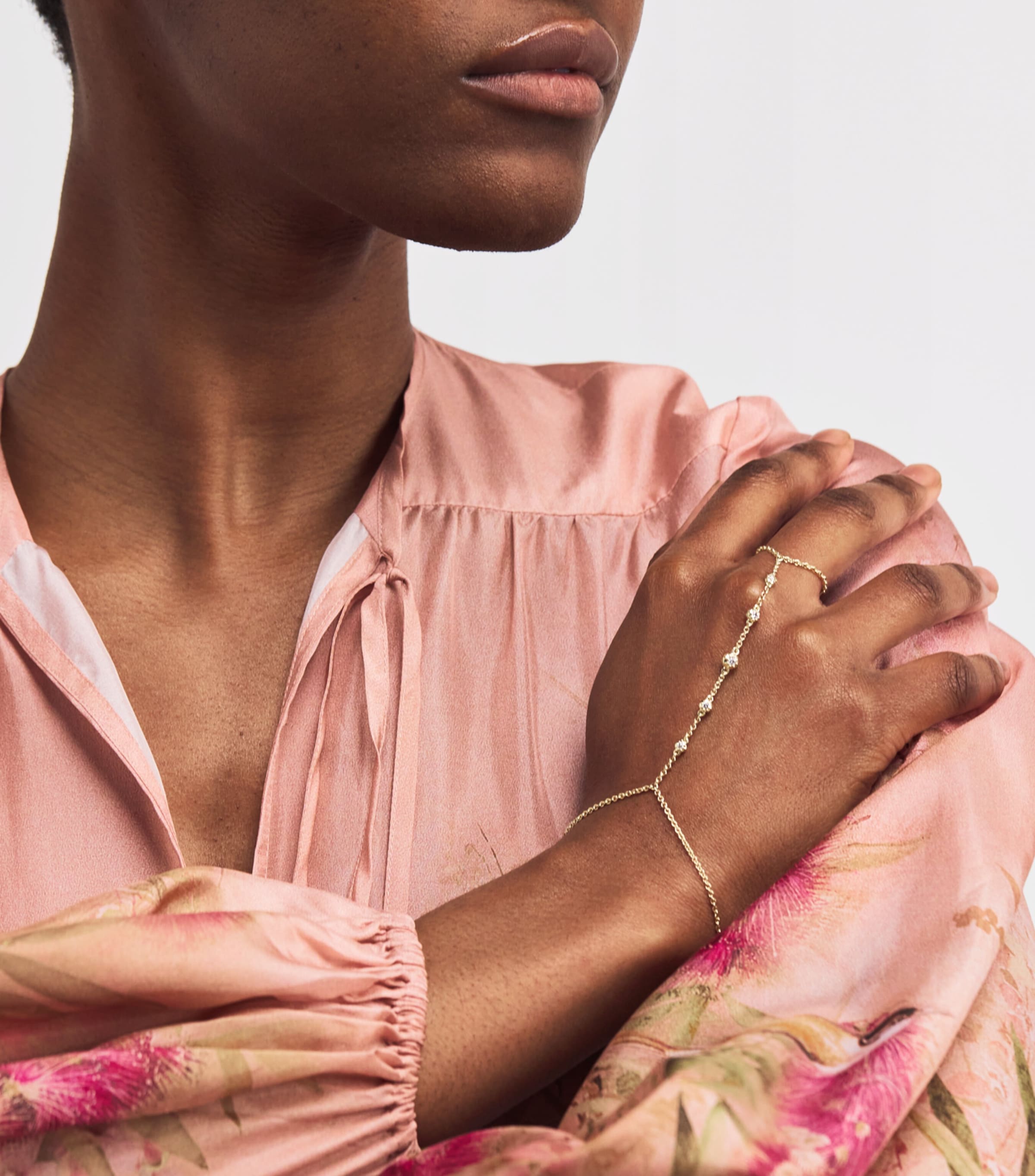 Yellow Gold and Diamond Sophia Finger Bracelet YELLOW GOLD Image 2