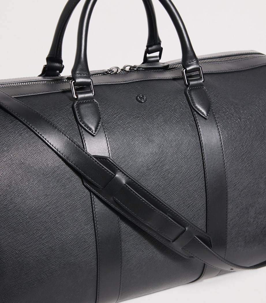 Harrods Leather Holdall Black Image 6