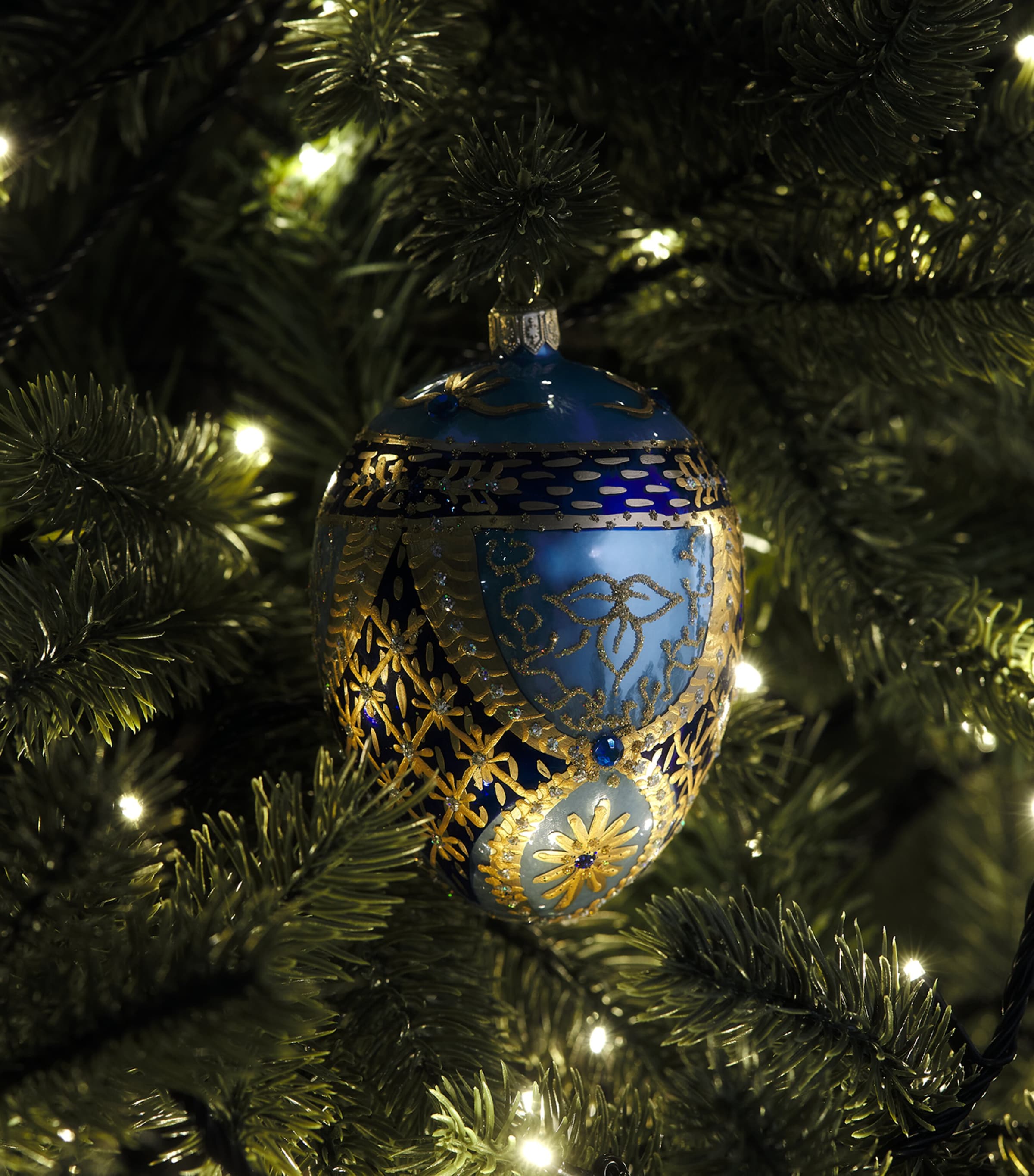 Harrods Glitter-Embellished Egg Bauble Image 3