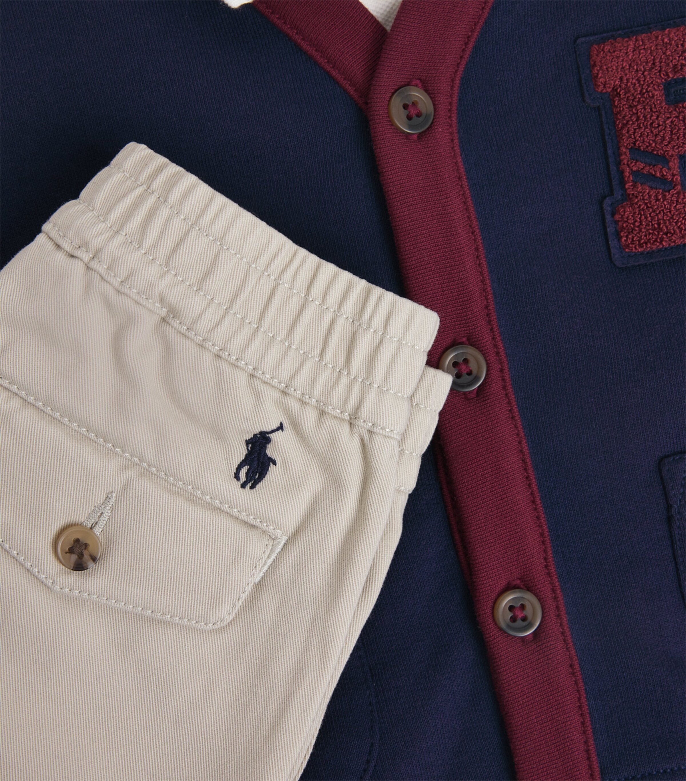 Ralph Lauren Kids Polo Shirt, Cardigan and Trousers Set (3-24 Months) Image 4