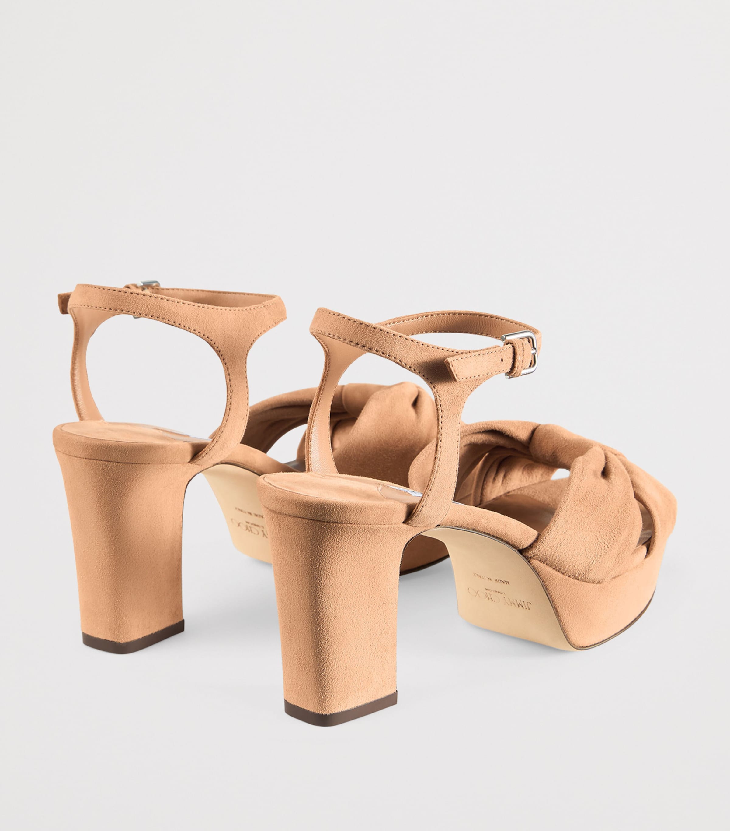 Heloise 80 Suede Heeled Sandals TOFFEE Image 3