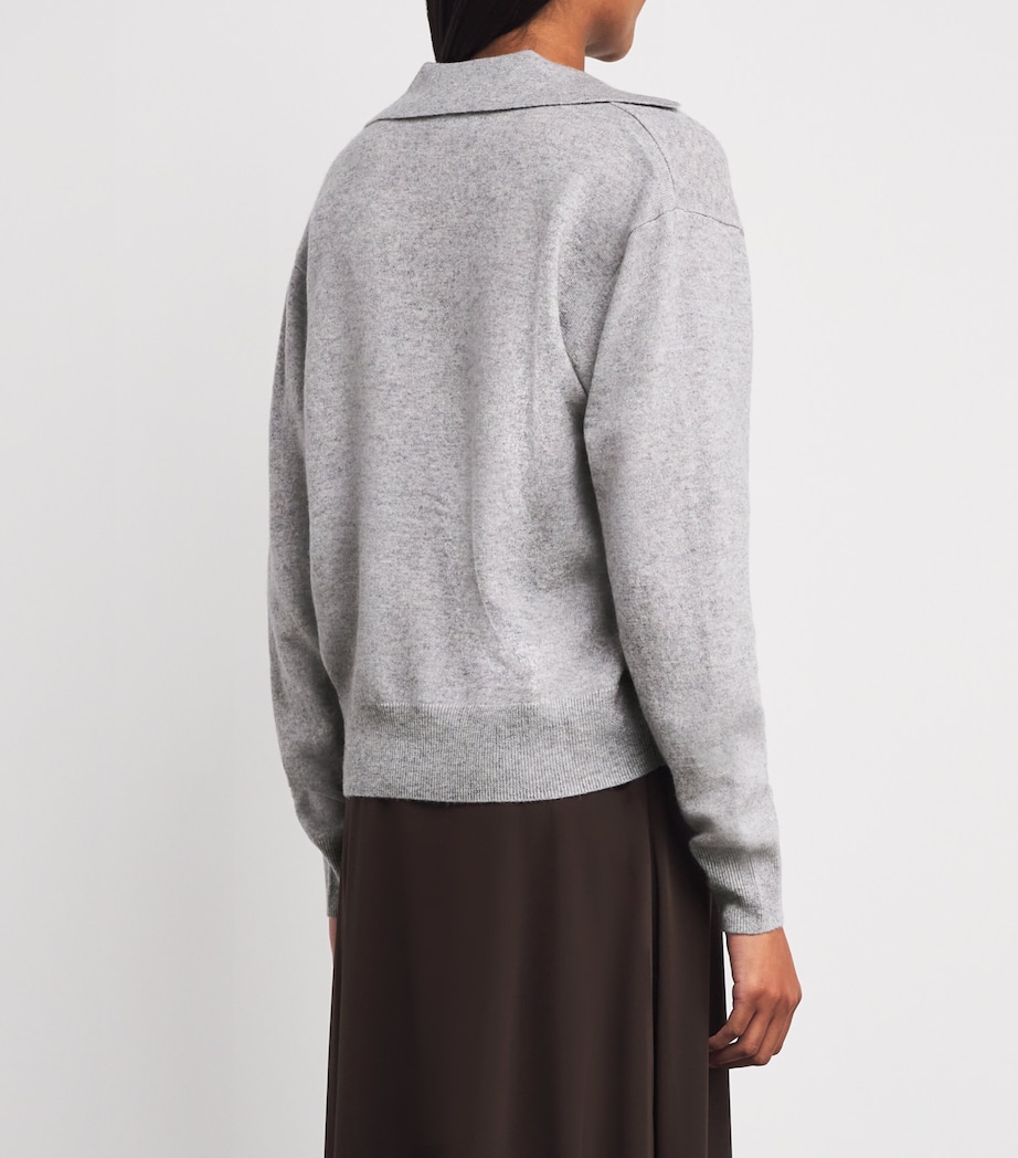 Wool-Cashmere Polo Sweater ANTHRACITE Image 4
