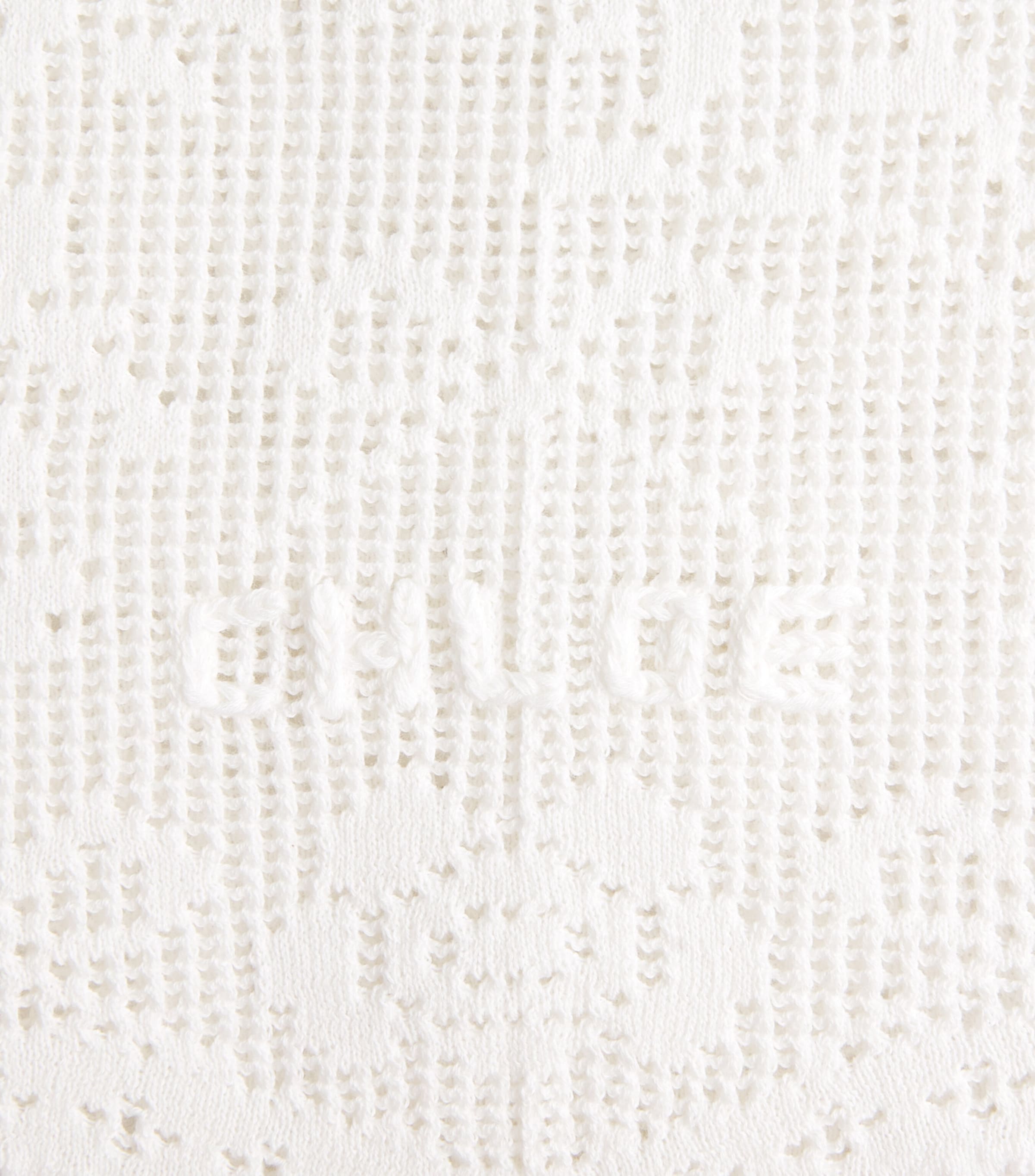 Chloé Womens Pointelle Knit Crop Top White Image 2