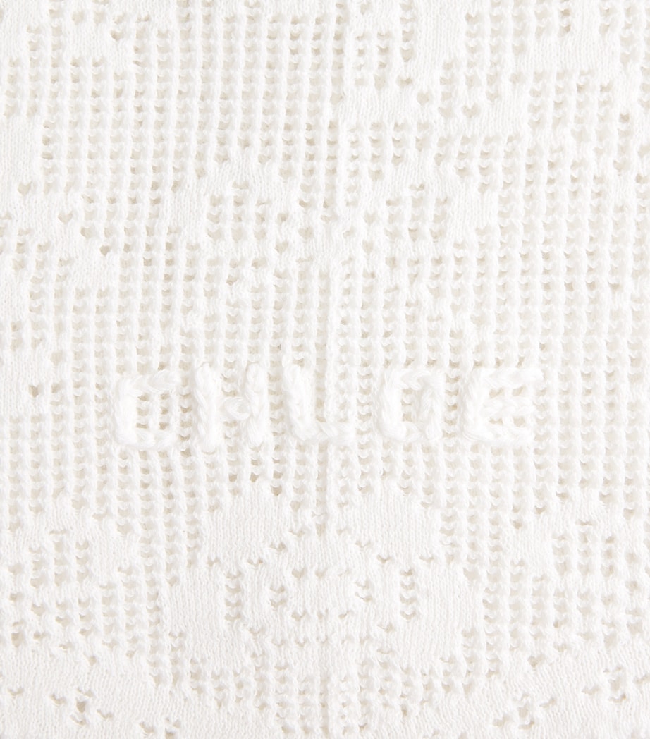 Chloé Womens Pointelle Knit Crop Top White Image 2