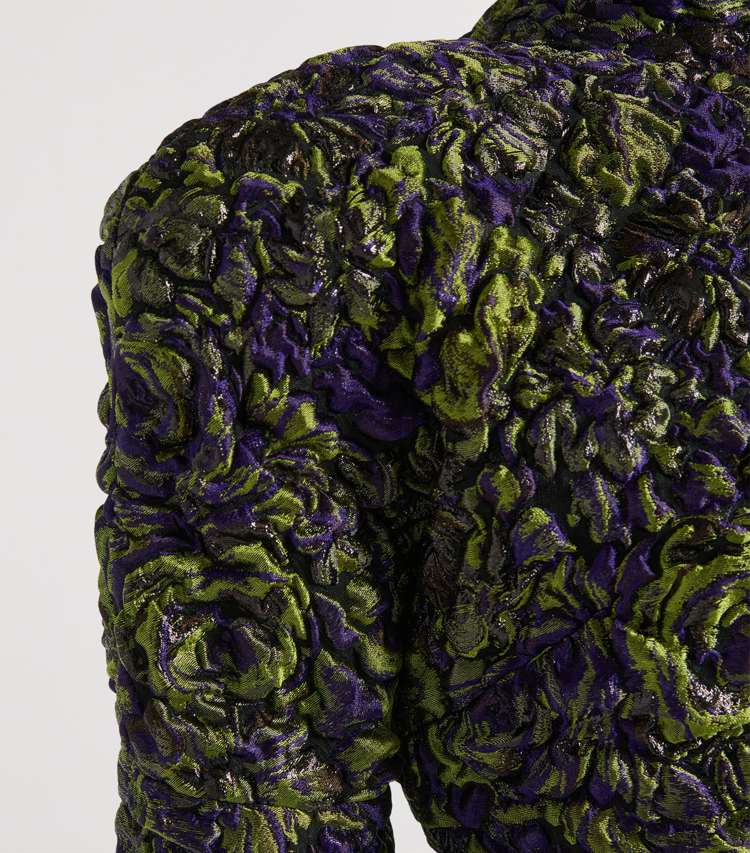 Balmain Womens Bubble-Patterned Jacquard Mini Dress Violet Vert Image 7