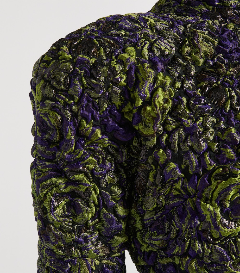 Balmain Womens Bubble-Patterned Jacquard Mini Dress Violet Vert Image 7