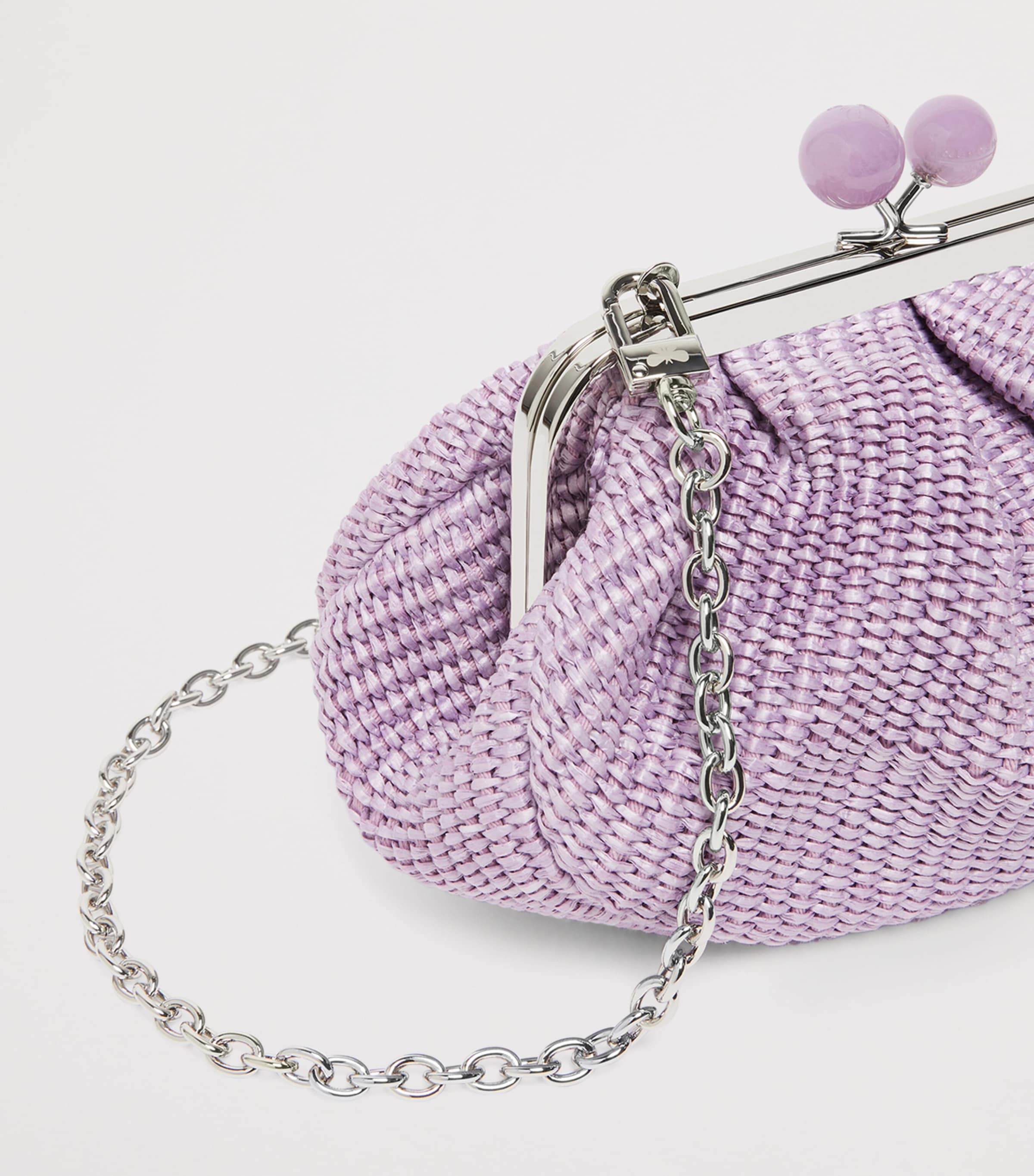 Weekend Max Mara Small Woven Pasticcino Clutch Bag Lilac Image 5