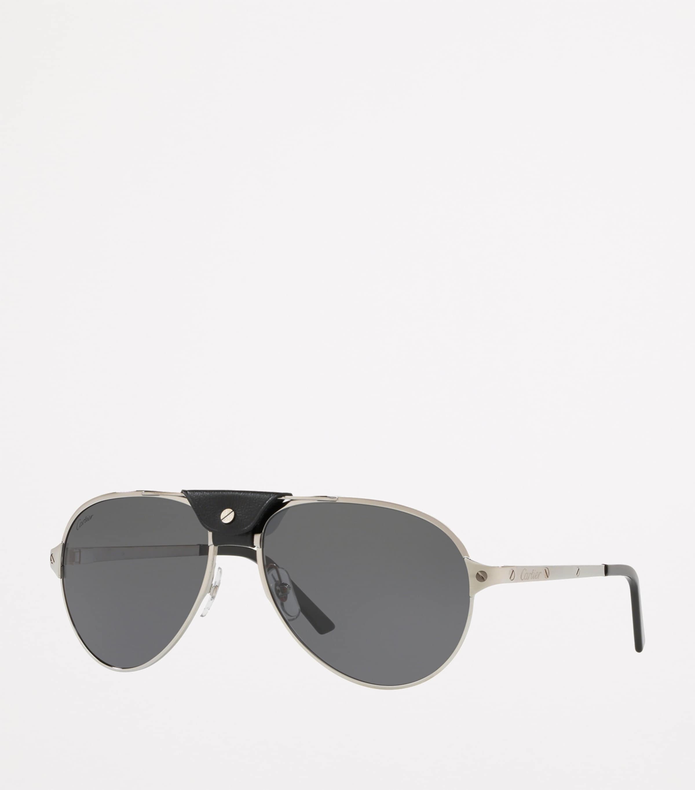 Santos de Cartier Pilot Sunglasses BLACK Image 2