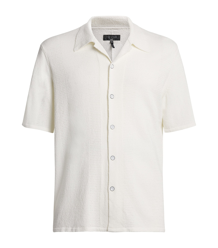 Knitted Camp-Collar Polo Shirt CHALK Image 1