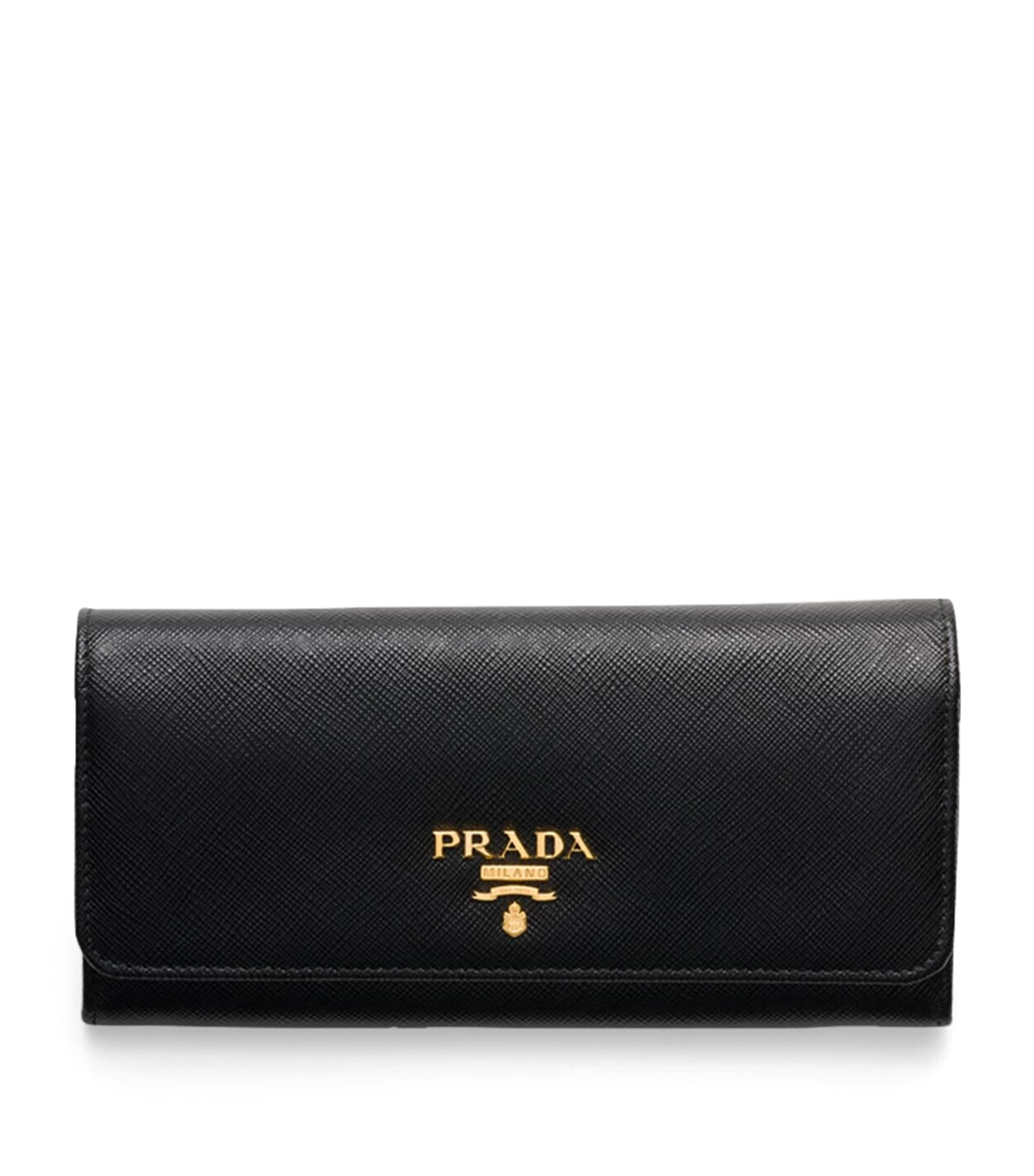 Prada black saffiano leather wallet best sale