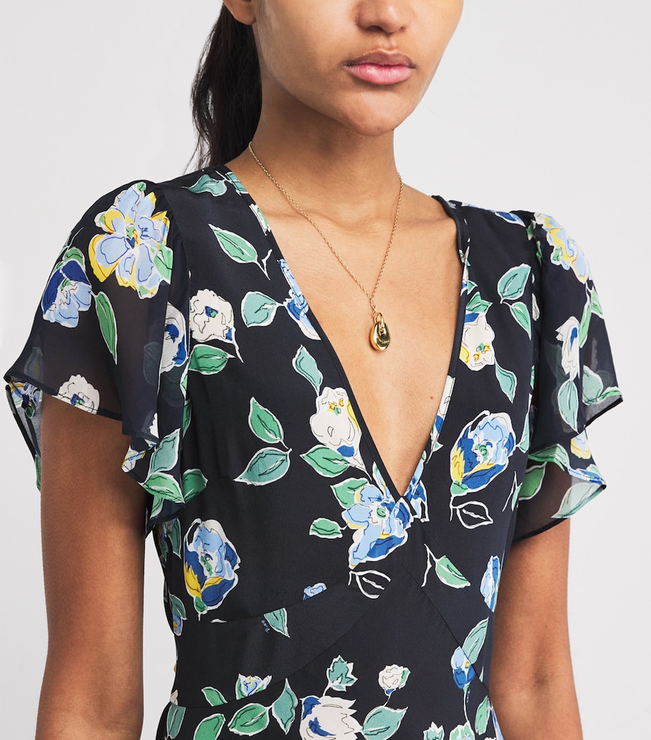 Silk Evie Midi Dress KIMMIE FLORAL NAVY Image 6