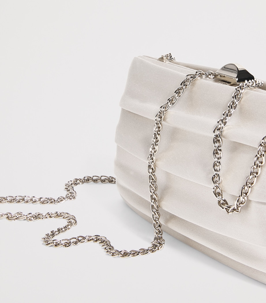 Satin Plissé Clutch Bag 0092 GREY Image 6