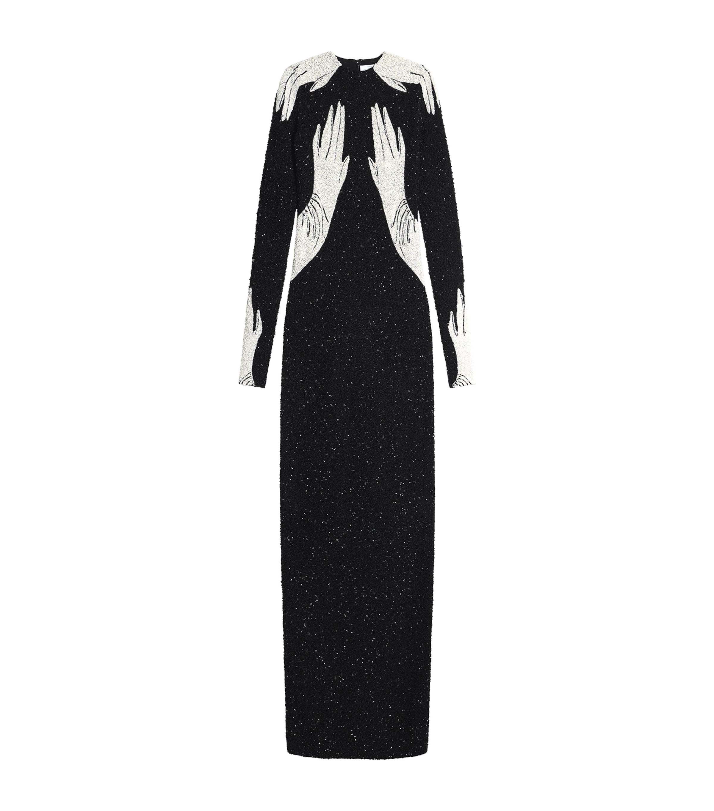 Schiaparelli Womens Trompe-l'Oeil Hand Maxi Dress Black Image 1