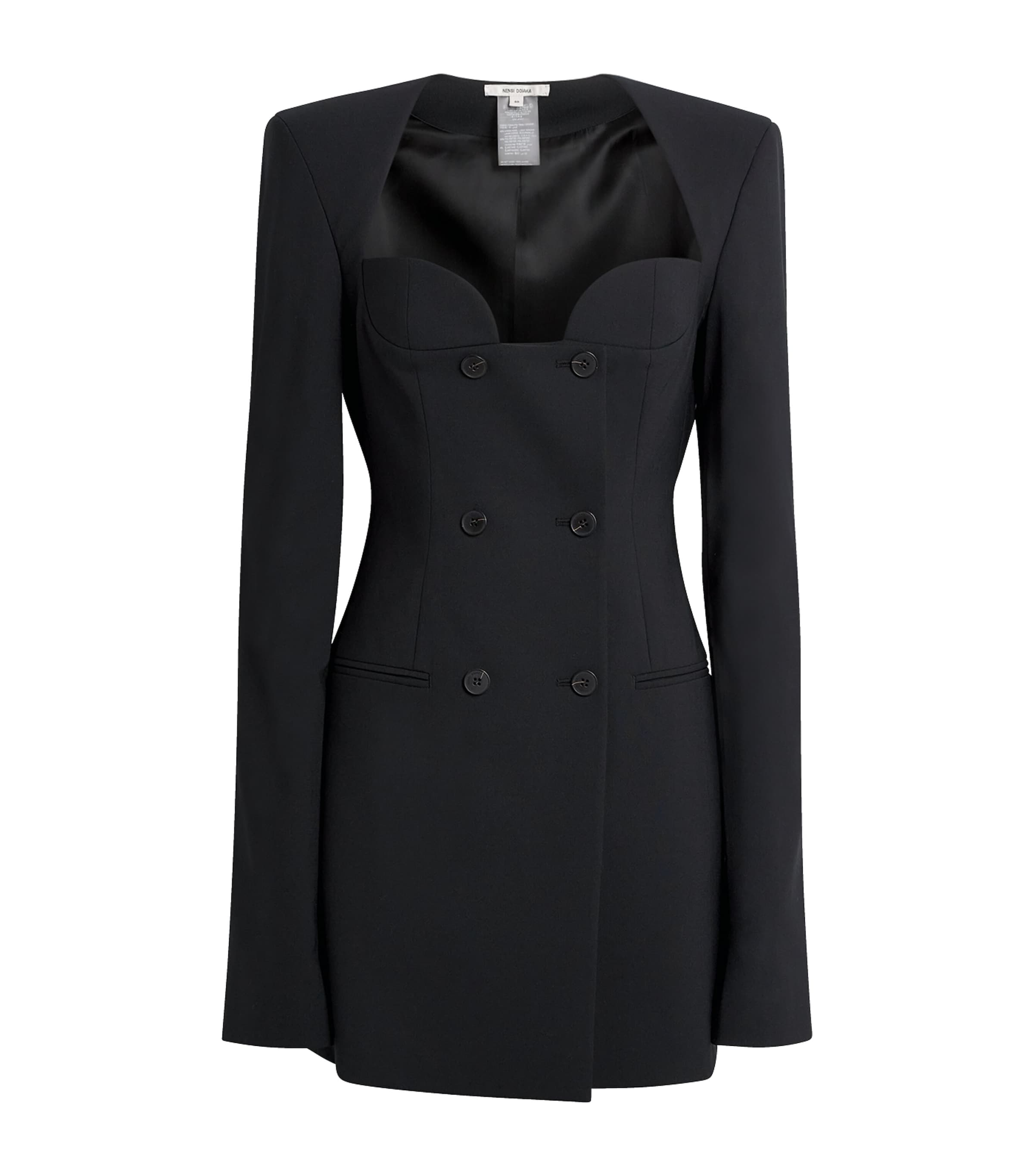 Nensi Dojaka Tailored Mini Jacket Dress In Black