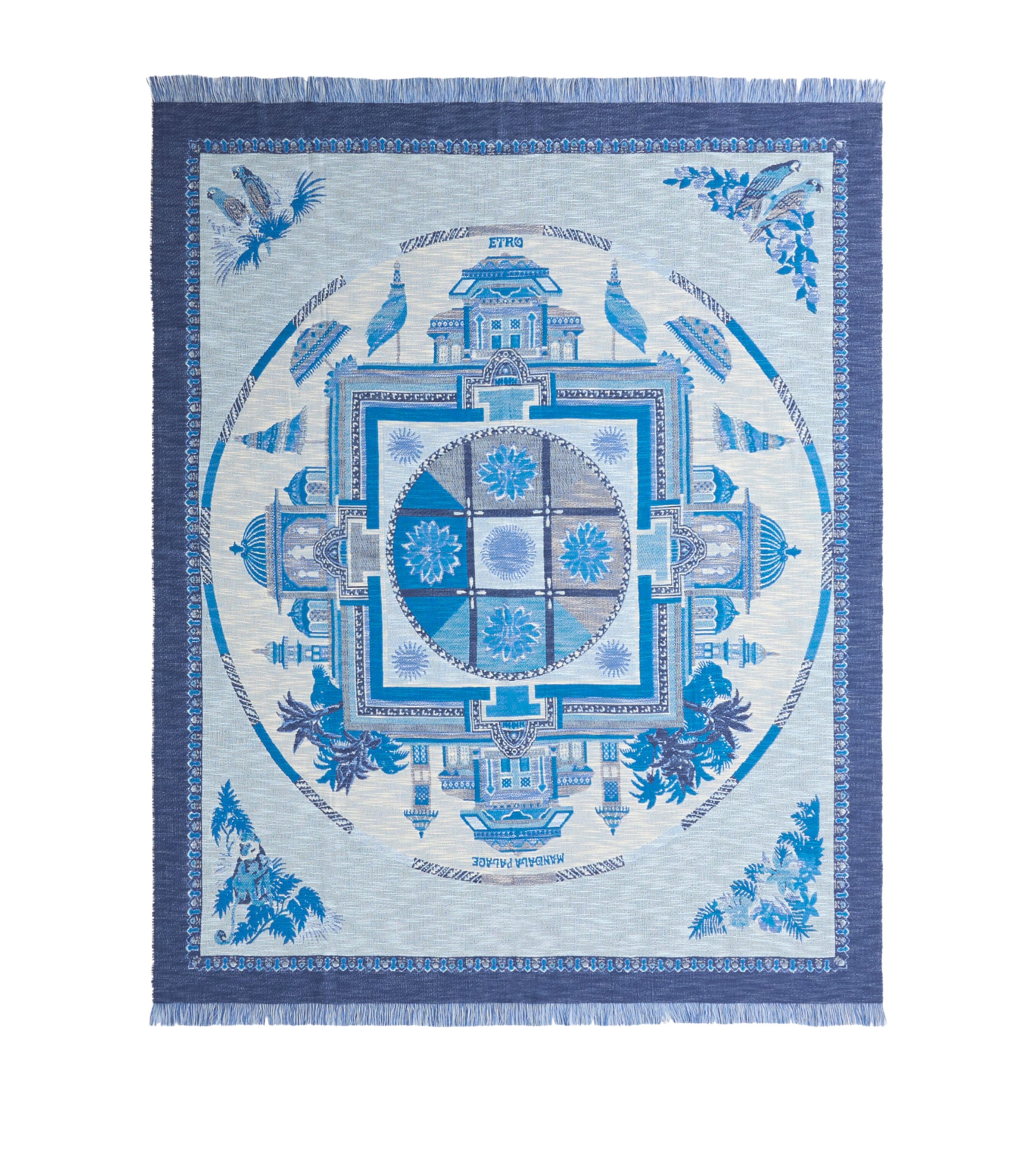 Etro Cotton Mandala Shanti Throw (140cm x 180cm) Pale Blue Image 1