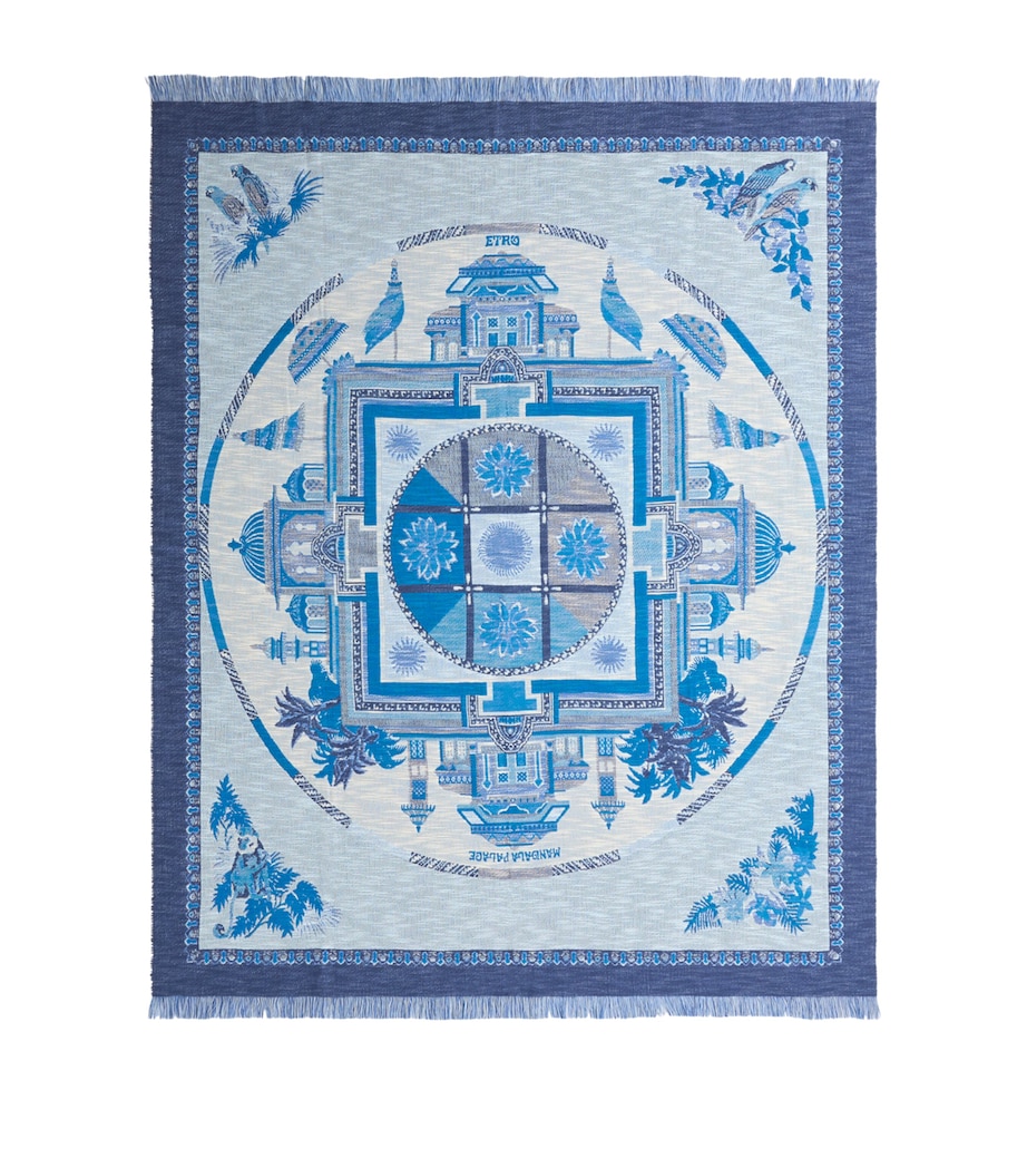 Etro Cotton Mandala Shanti Throw (140cm x 180cm) Pale Blue Image 1