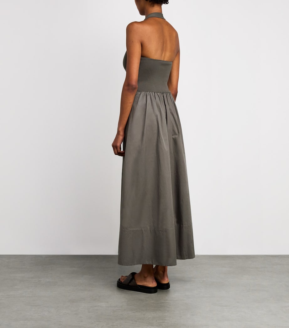 Halterneck Maxi Dress KHAKI Image 3