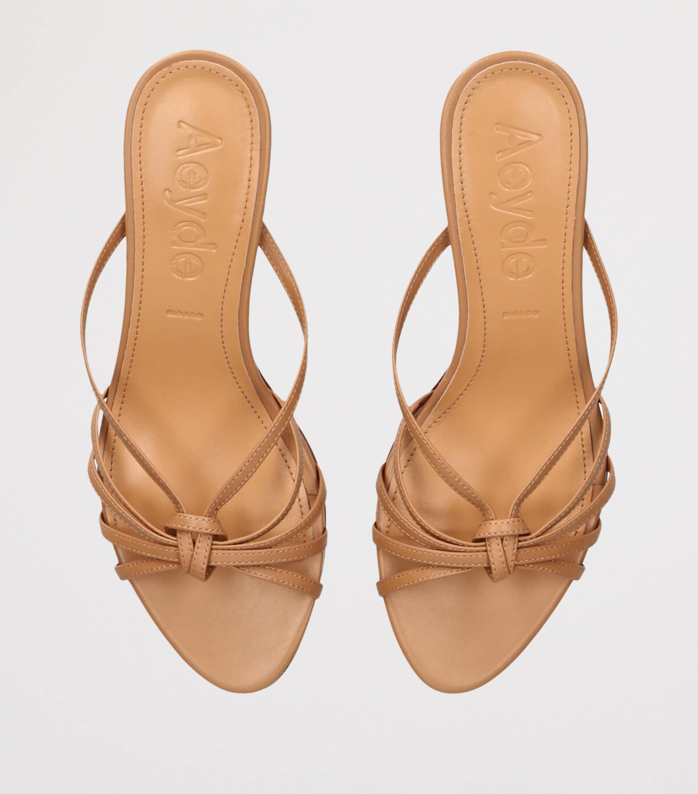 Leather Abby Heeled Sandals 55 TAN Image 4