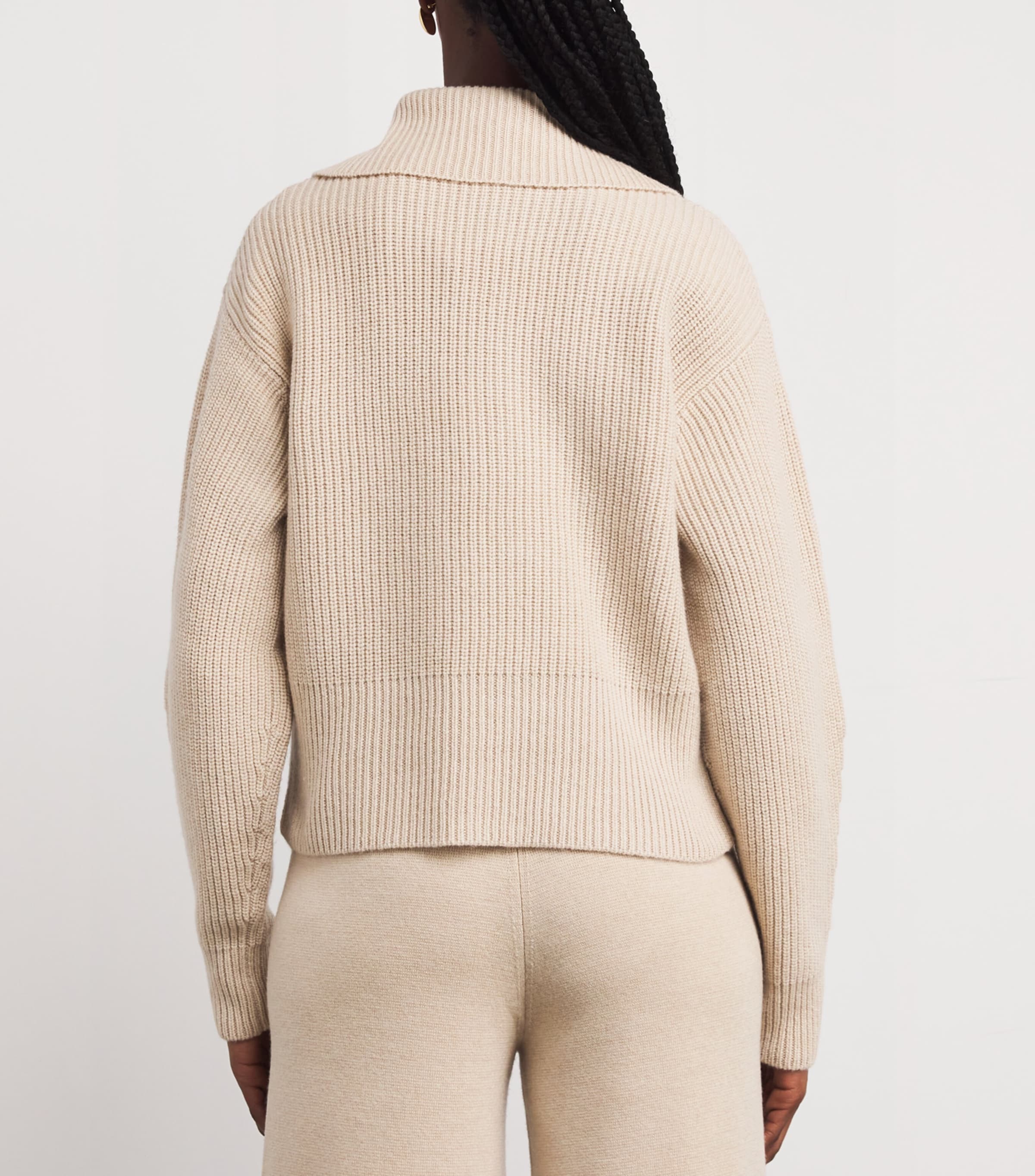 Wool-Cashmere Half-Zip Sweater BEIGE Image 4