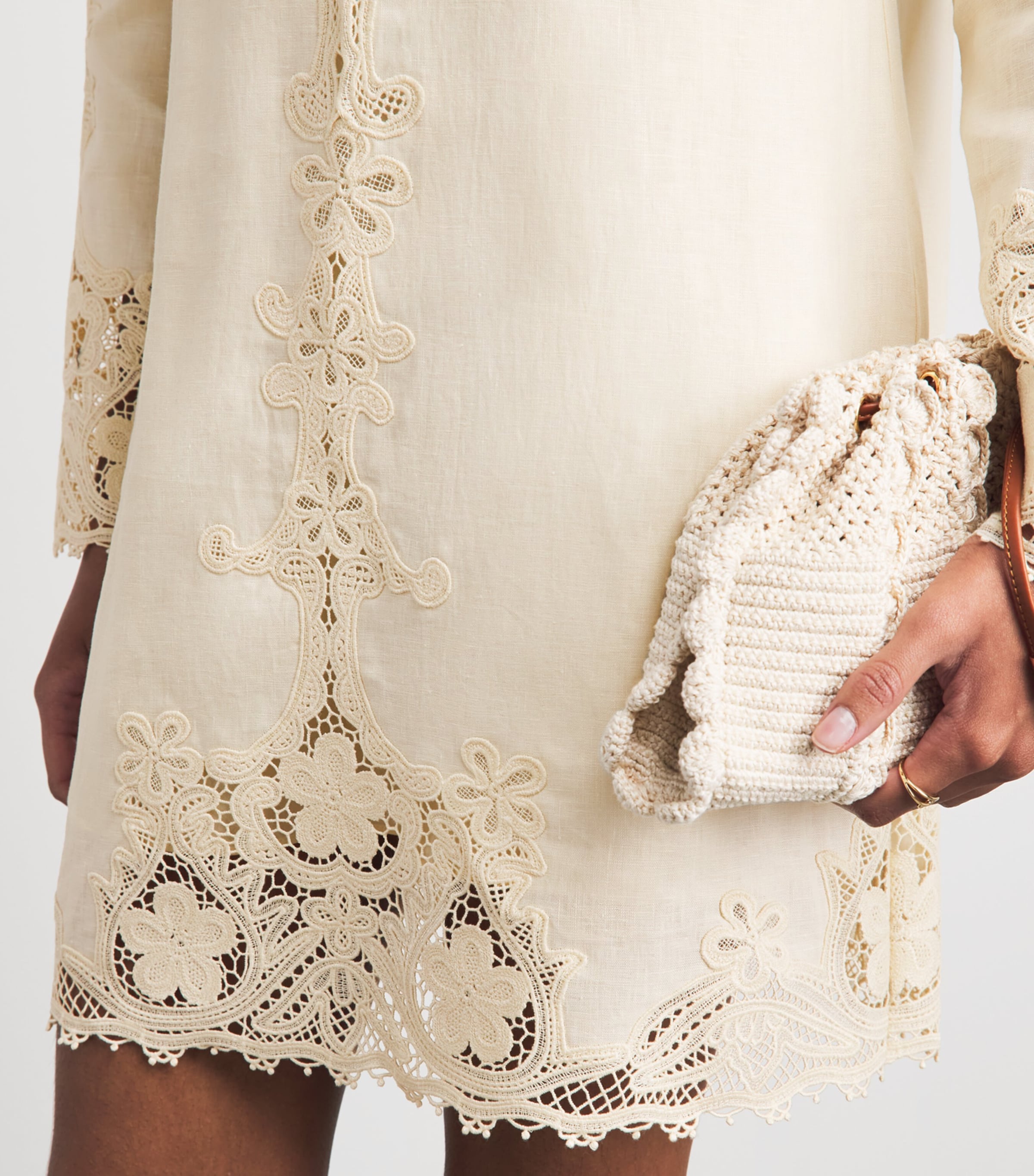 Ulla Johnson Womens Linen Embroidered Cami Mini Dress Ivory Image 5