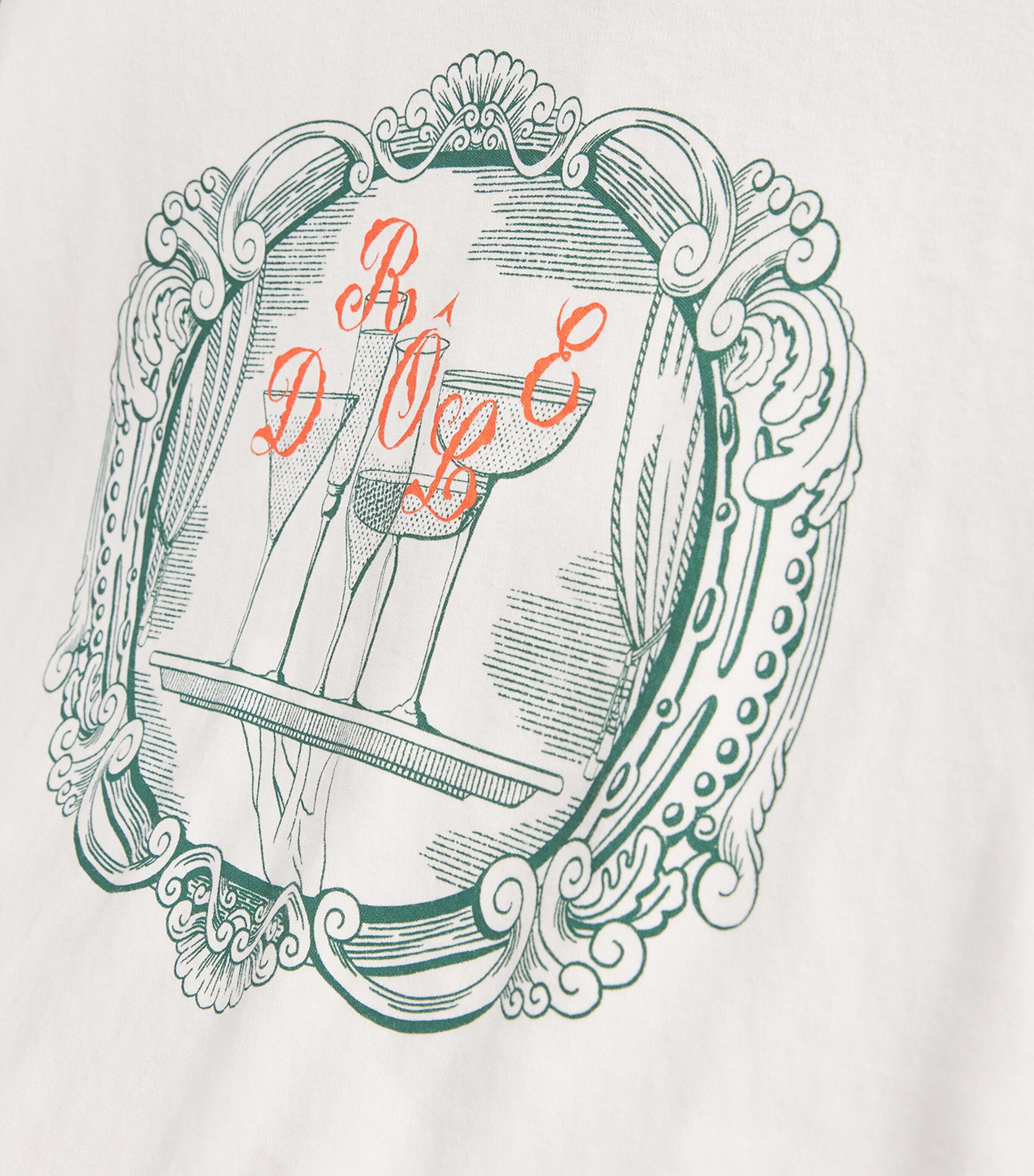 Drôle De Monsieur Mens Cotton Plateau Print T-Shirt Ow / Off White Image 5
