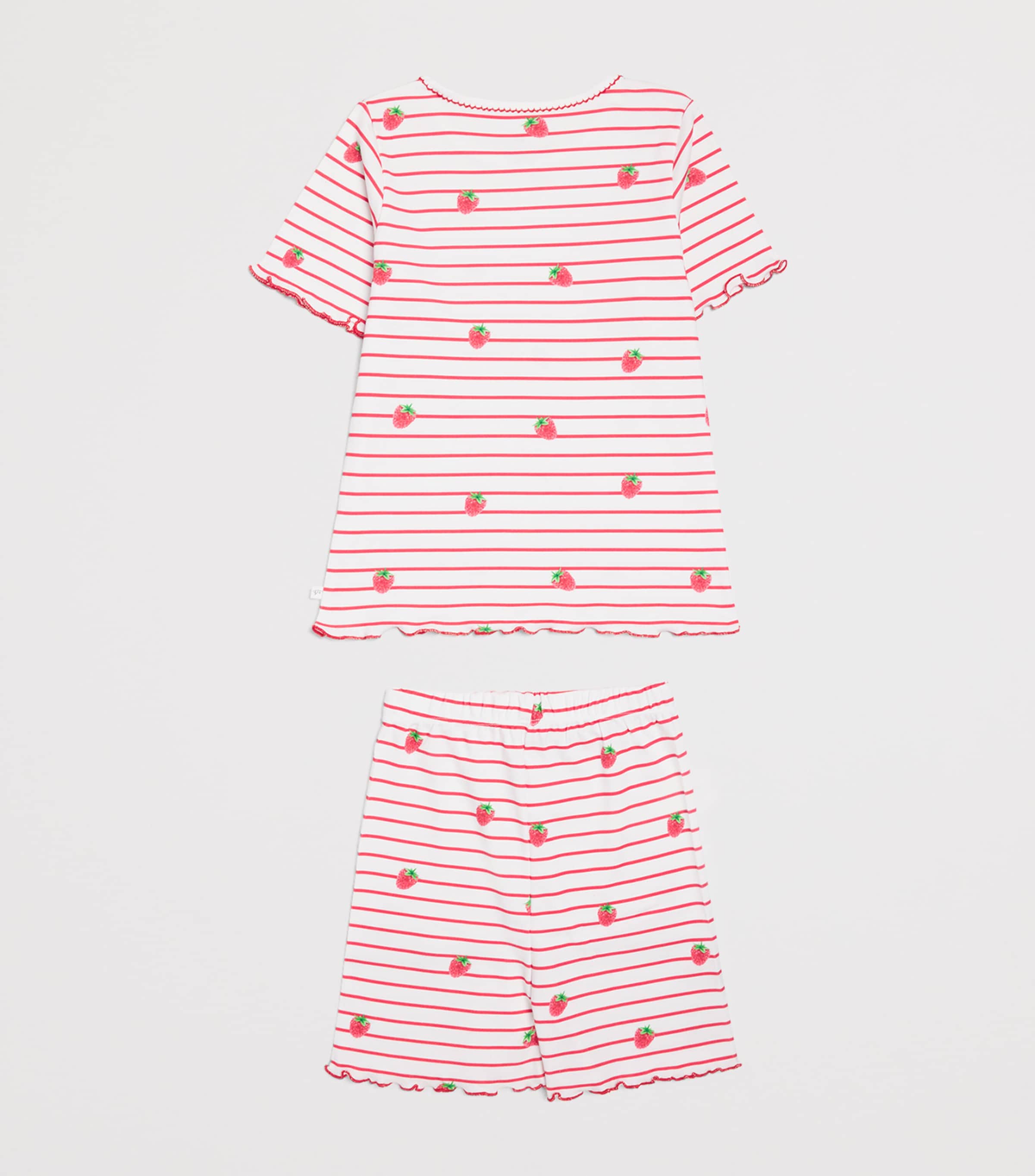 Rosa & Blue Bamboo-Organic Cotton Raspberry Pyjama Set (10-11 Years) Raspberry W/ Stripe Image 2