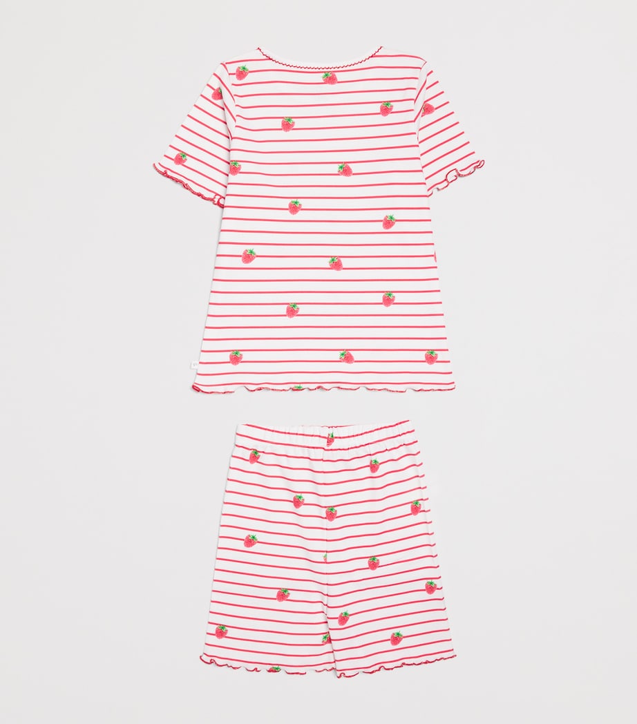 Rosa & Blue Bamboo-Organic Cotton Raspberry Pyjama Set (10-11 Years) Raspberry W/ Stripe Image 2