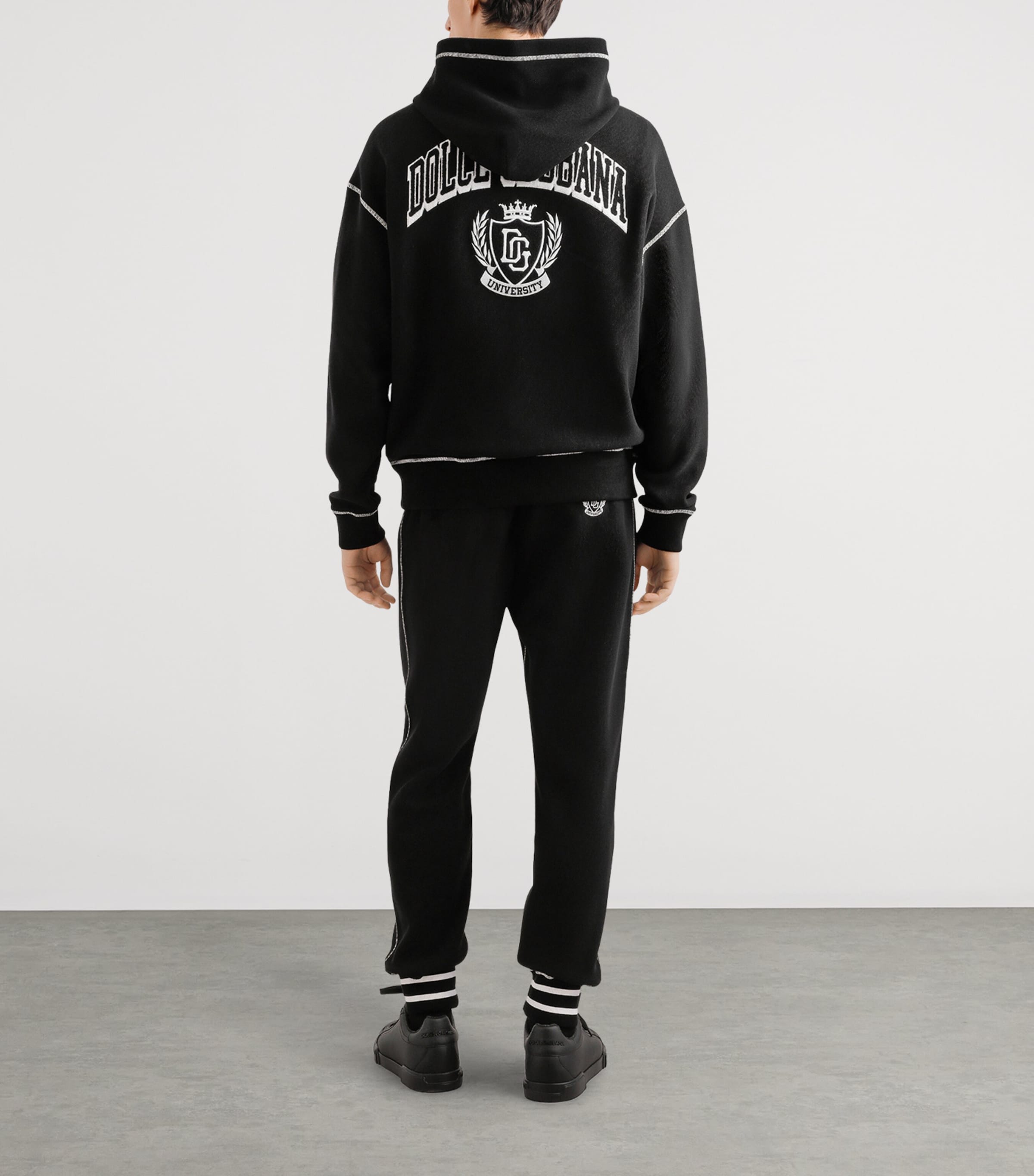 Dolce & Gabbana Multi Contrast Stitch Logo Hoodie | Harrods US