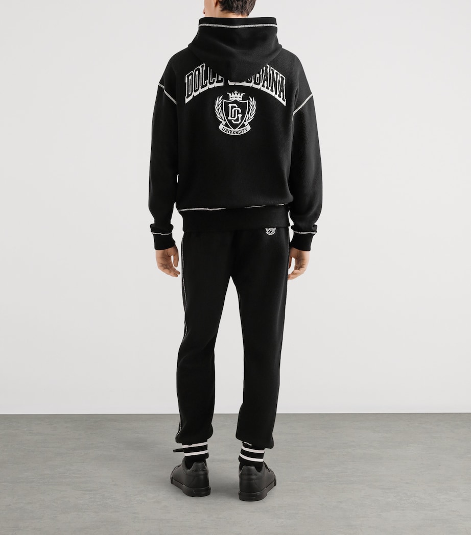 Contrast Stitch Logo Hoodie N0000-BLACK Image 5