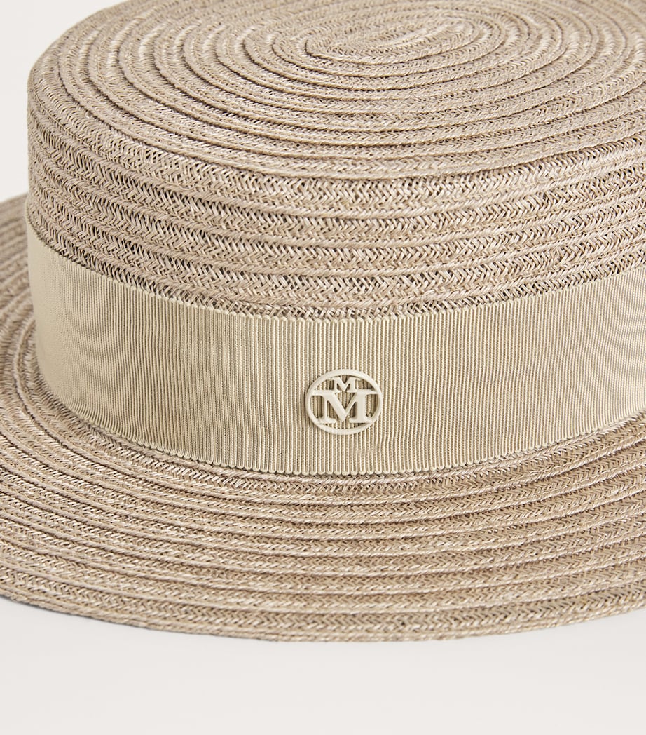 Maison Michel Straw Kiki Hat Linen Beige Image 4