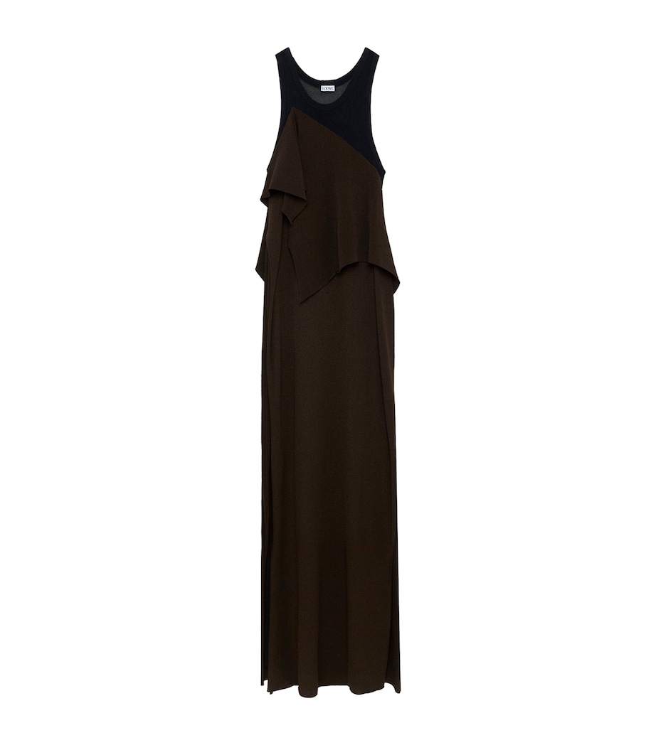 LOEWE Womens Mesh Layered Maxi Dress Black/brown Image 1