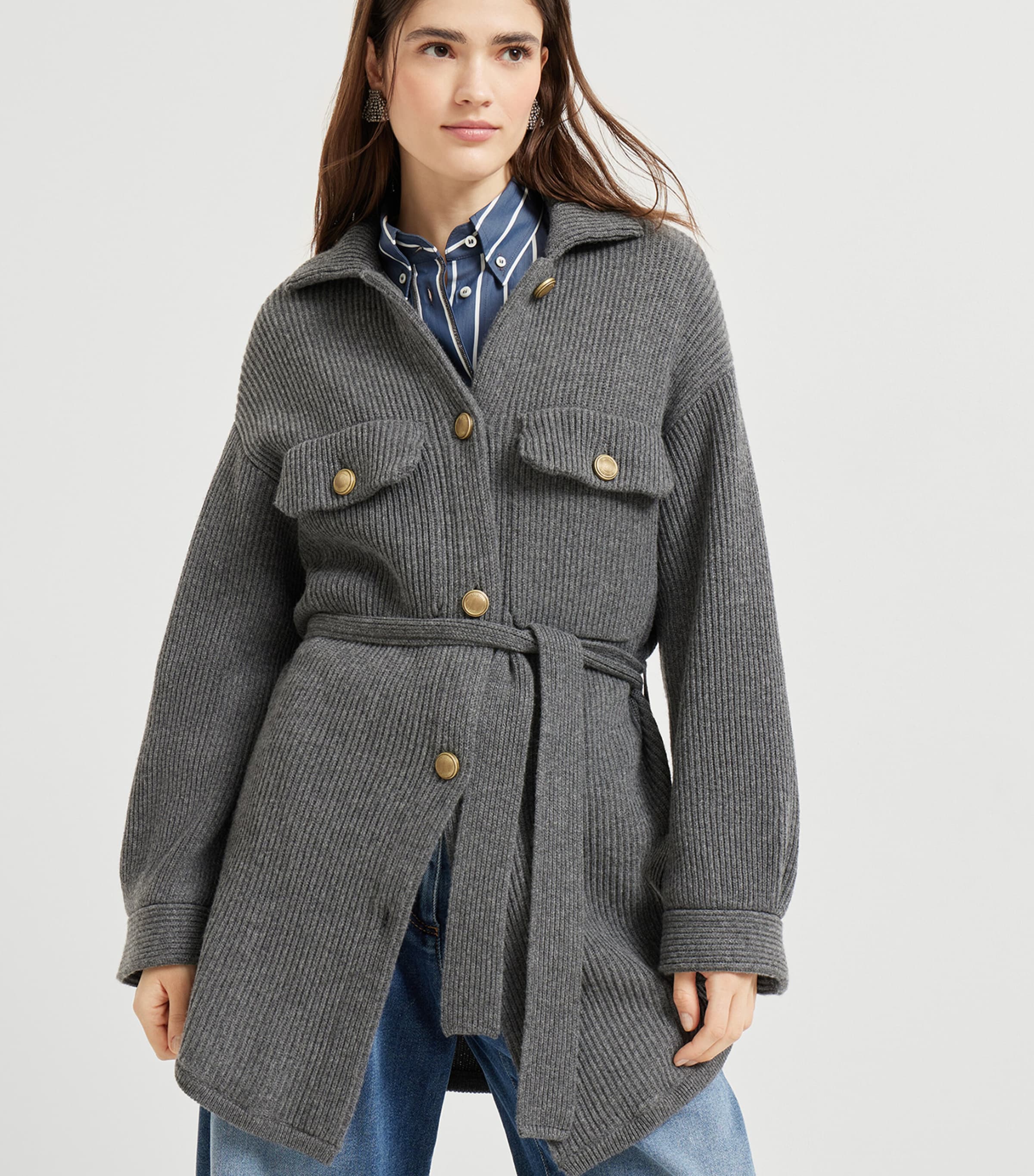 Brunello Cucinelli Womens Virgin Wool-Cashmere-Silk Cardigan Image 2