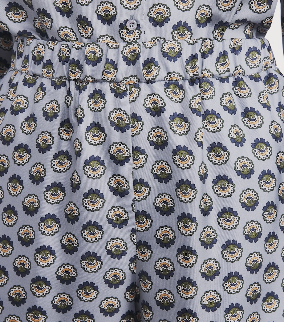 Silk Printed Trousers LIGHT BLUE Image 6
