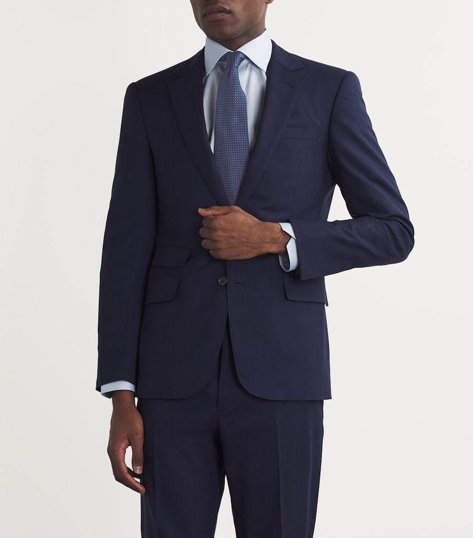 Silk Patterned Tie 001 NAVY BLUE Image 2