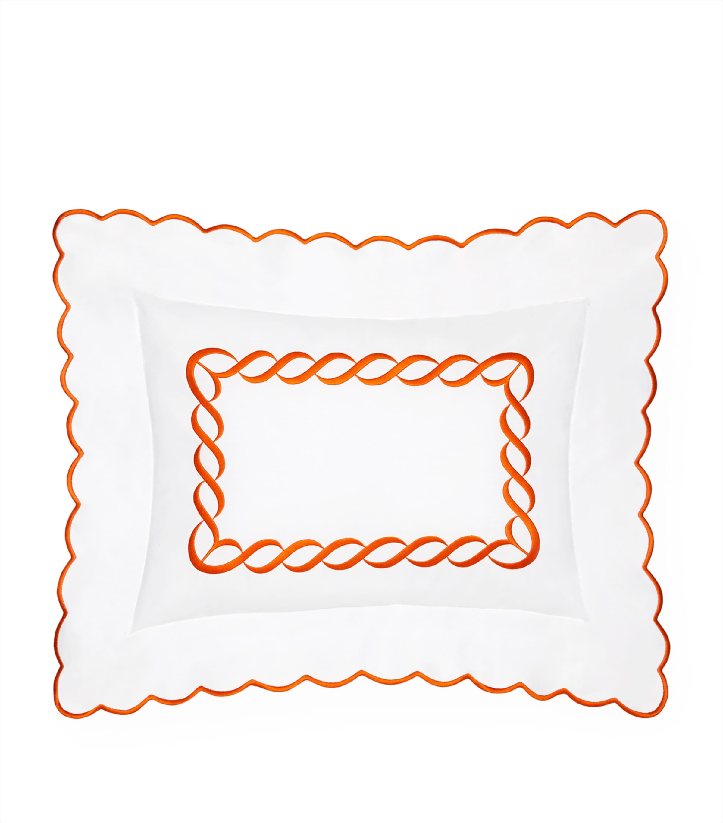 Pratesi Treccia Oxford Pillowcase In Orange