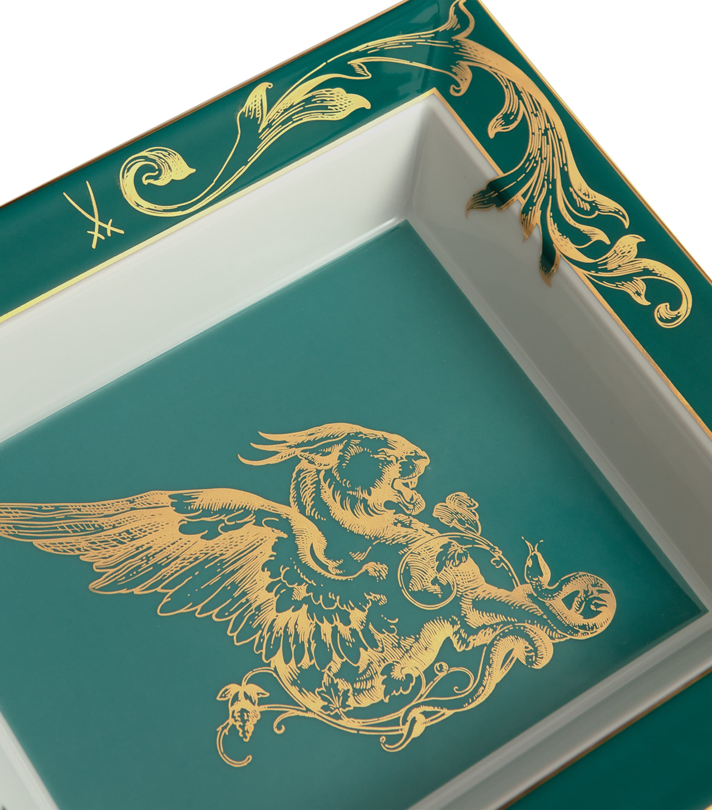 Large Porcelain Winged Lioness Tray (21cm) WHITE Image 2