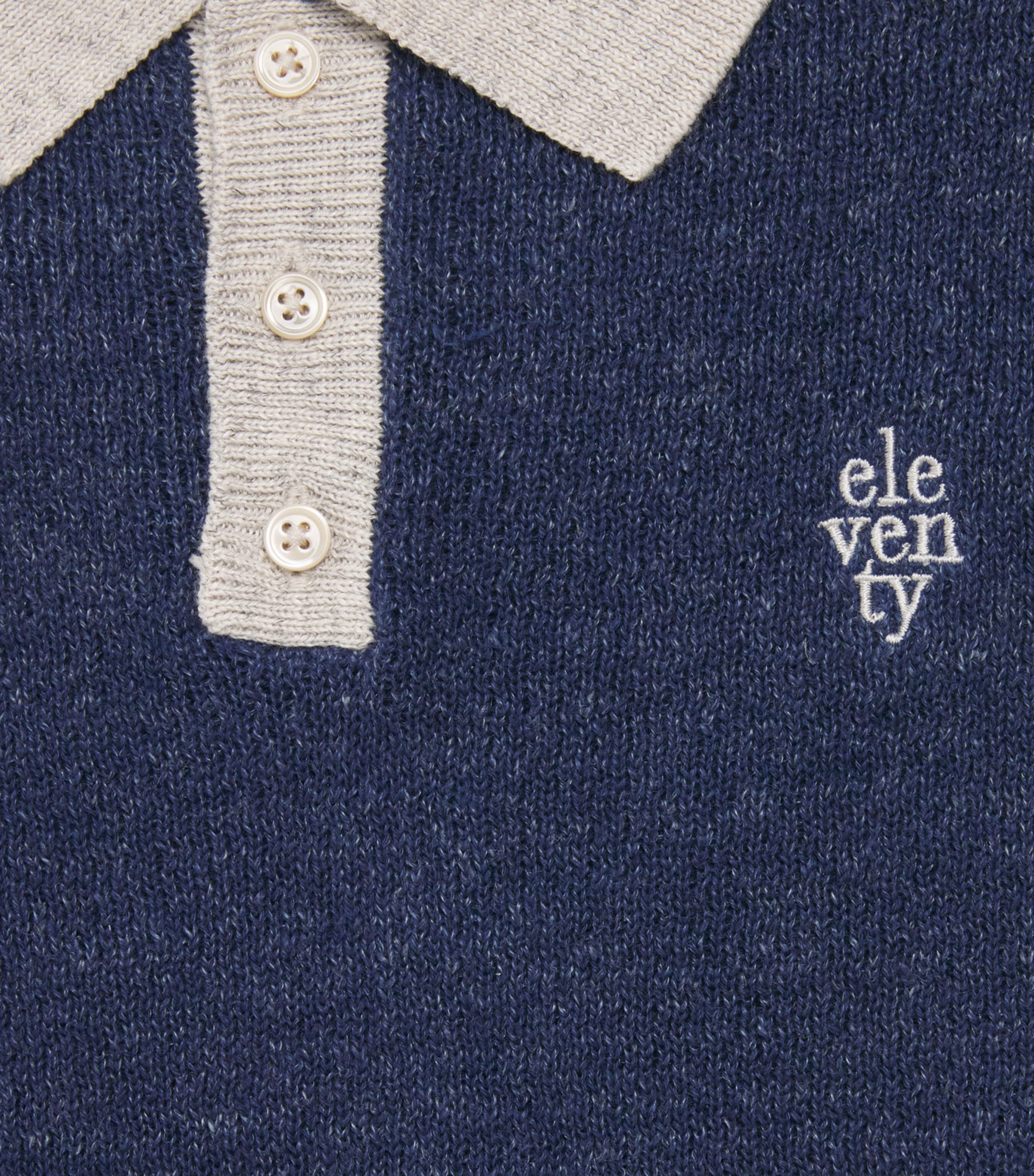 Linen-Cotton Polo Sweater (2-16 Years) 831GR Image 3