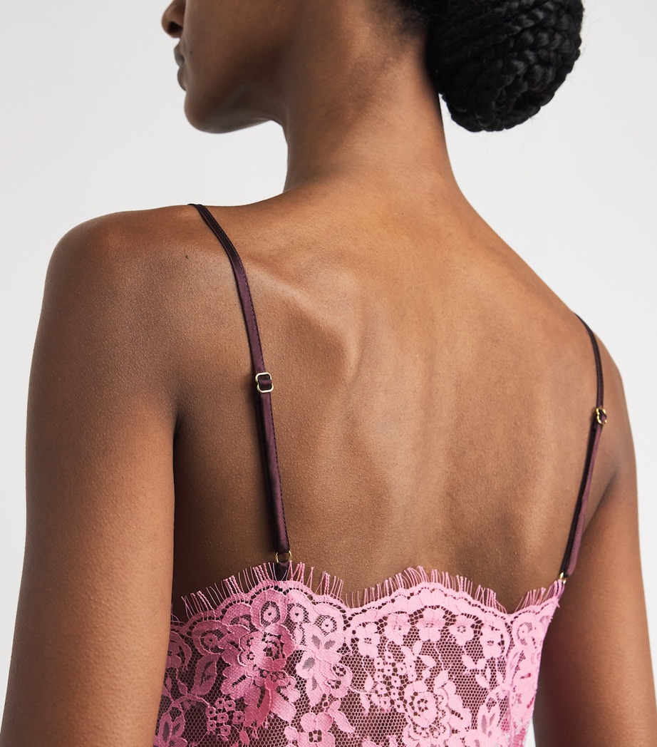 Marjolaine Womens Silk-Lace Mini Slip Dress Brun/blush Image 3